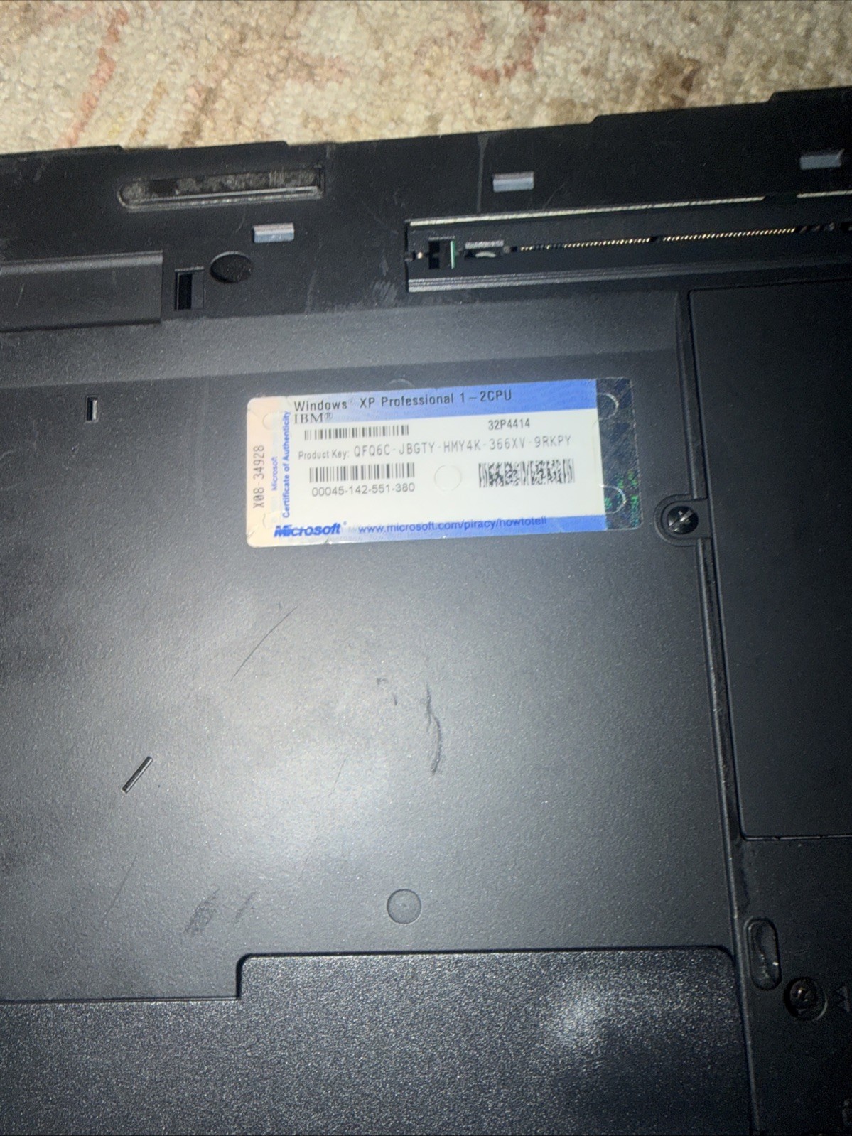 IBM ThinkPad Laptop Type 2647 Vintage Windows Xp 1-2CPU Parts As Is