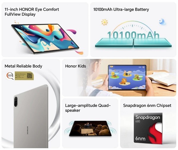Honor Pad X8b WiFi 11.0” Tablet Global Version 4/128GB 10100mAh By FedEx