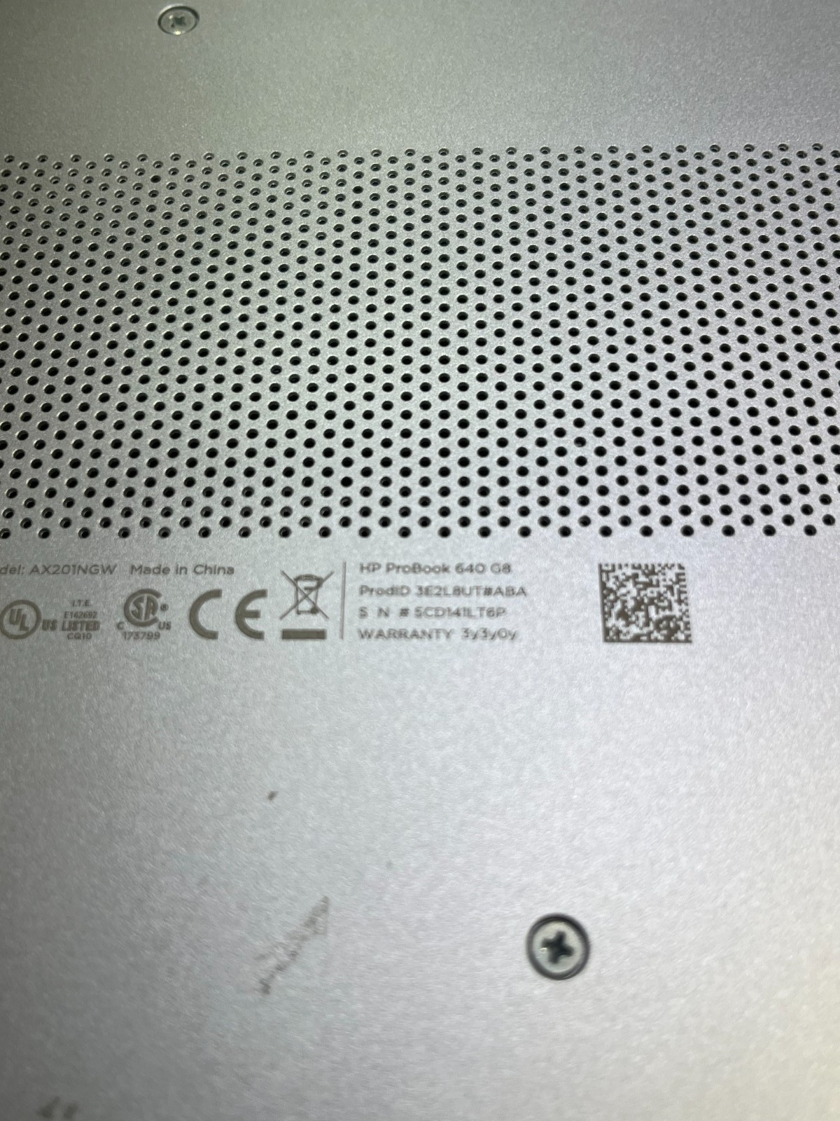 HP PROBOOK 640 G8 INTEL CORE I5-1135G7 @ 2.40GHZ 16GB RAM NO OS/NO POWER ADAPTER