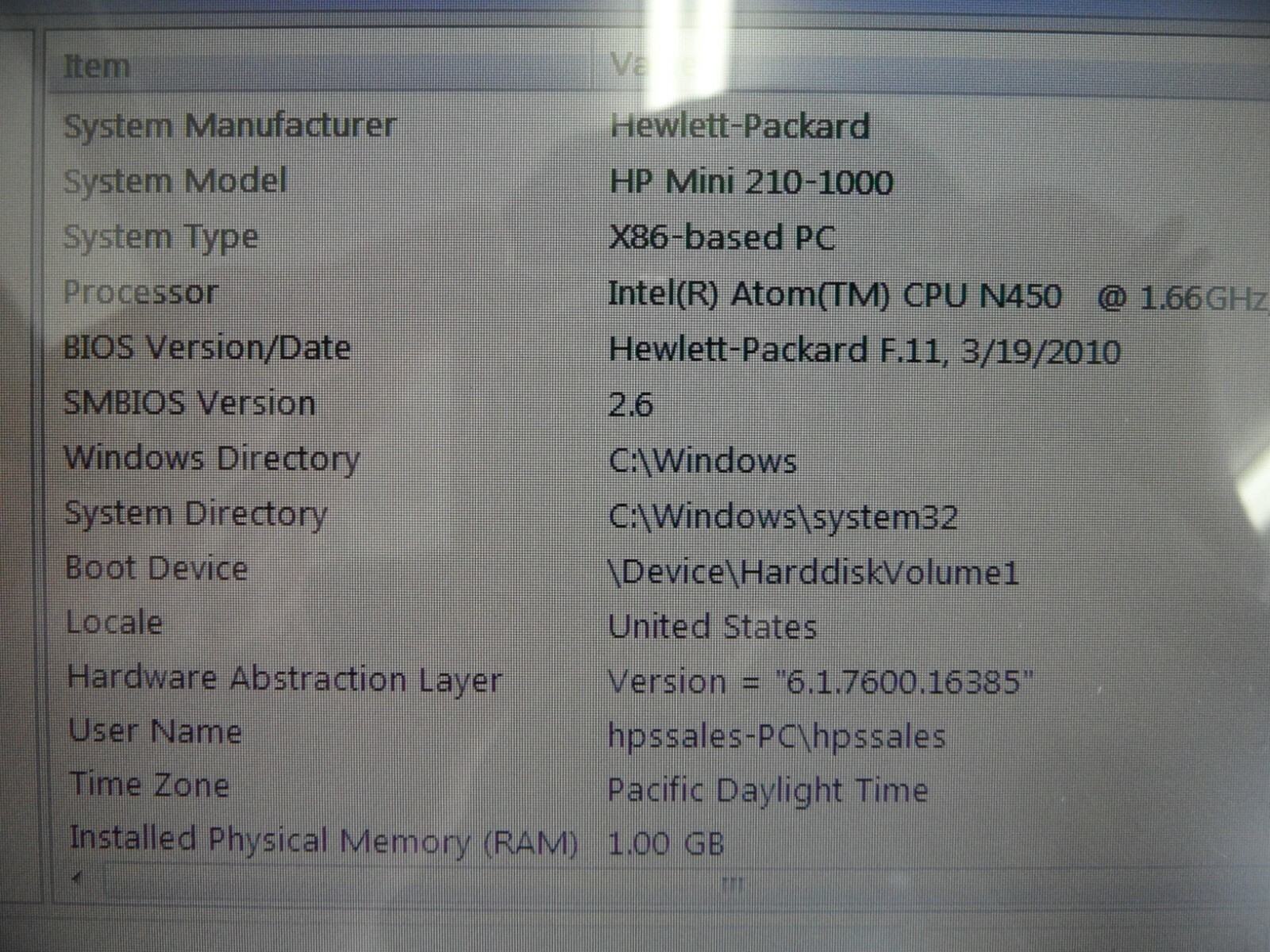 HP Mini 210 / 210-1076NR – Atom N450 – Parts Laptop – Tested, Hard Drive Wiped
