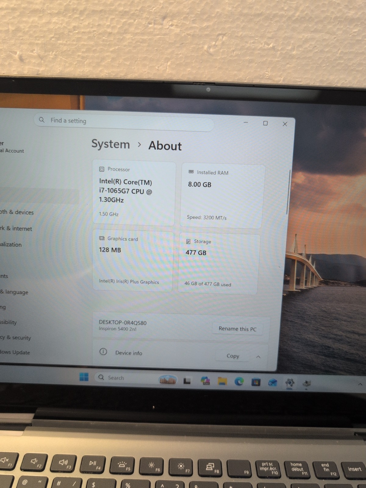 🔥 Dell Inspiron 5400 2in1 Touch Laptop i7-1065G7/8GB/ 500GB NVMe/win11 (READ)-