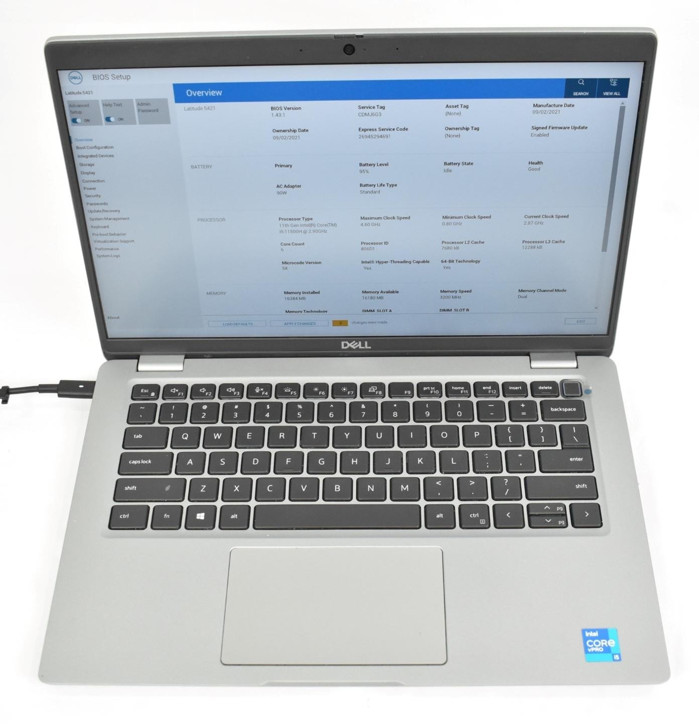 Dell Latitude 5421 Laptop i5-11500H 2.90GHz 16GB 256GB SSD 14″ No OS *See Issue*