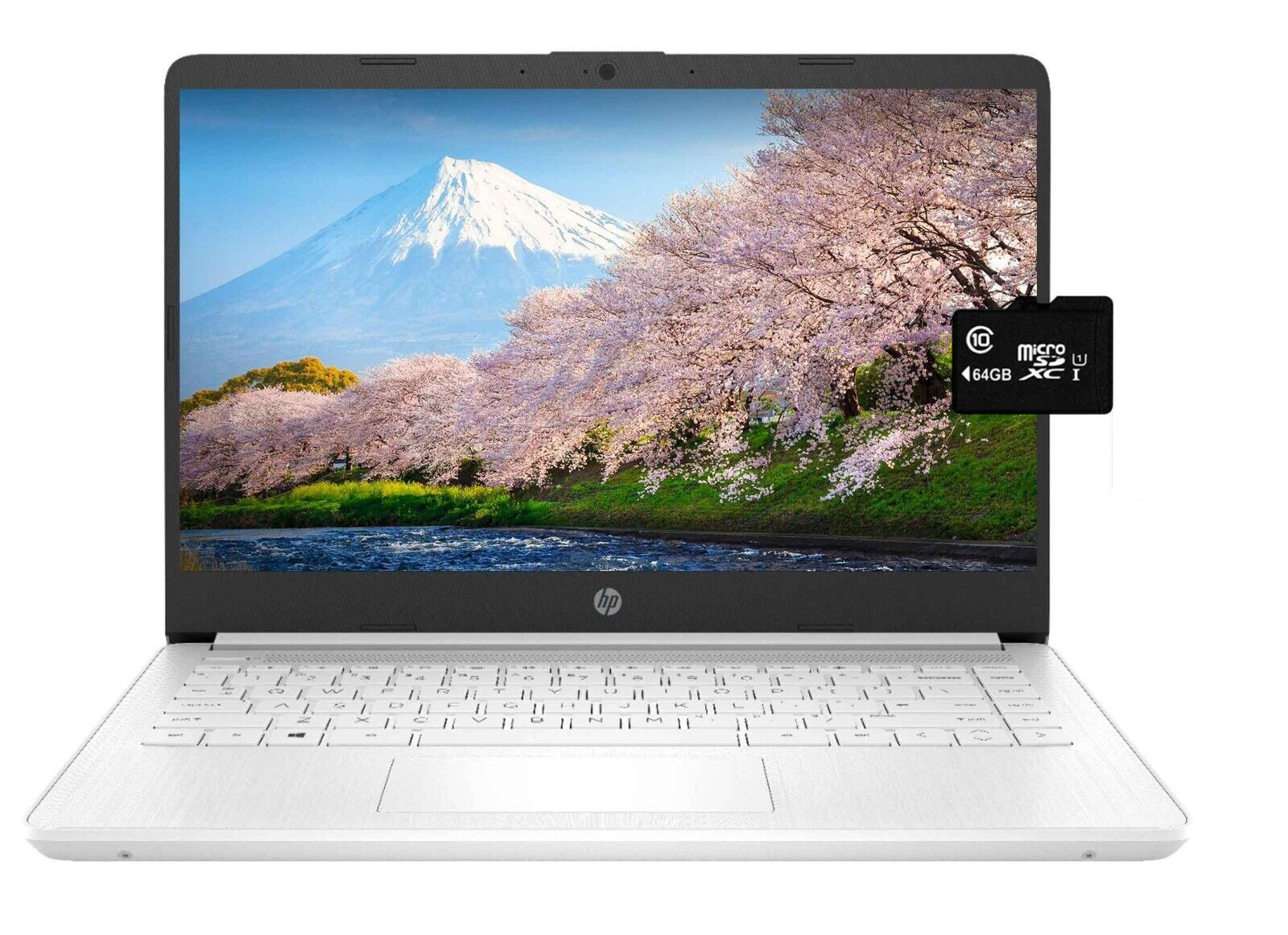 Newest HP 14” HD Laptop Intel 4-Core CPU 16GB RAM 128GB (64+64) Win 11 White