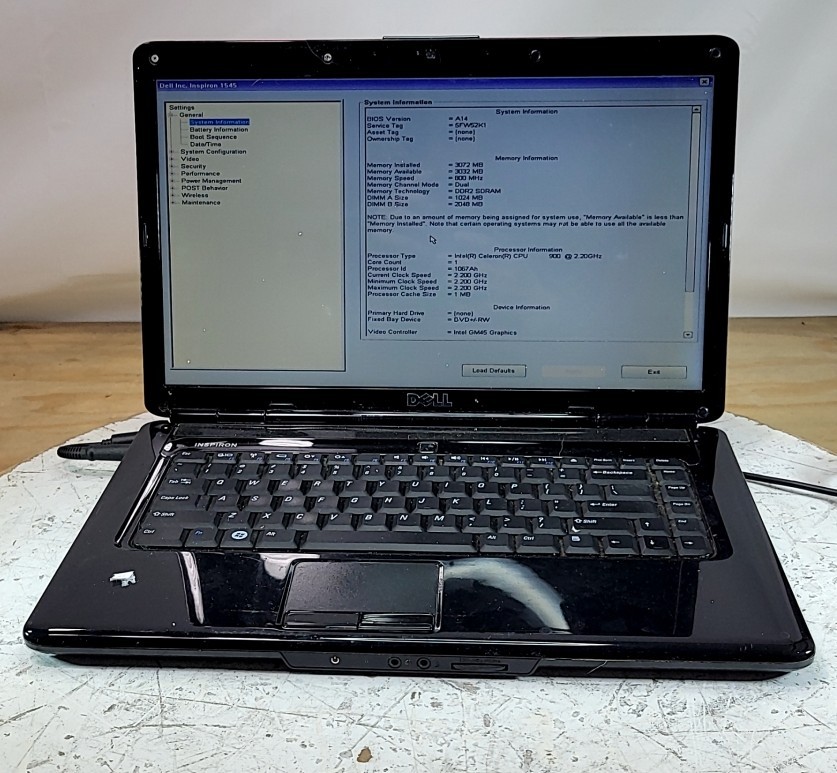 DELL INSPIRON 1545 Laptop Intel Celeron 900 3GB PINK SEE NOTES