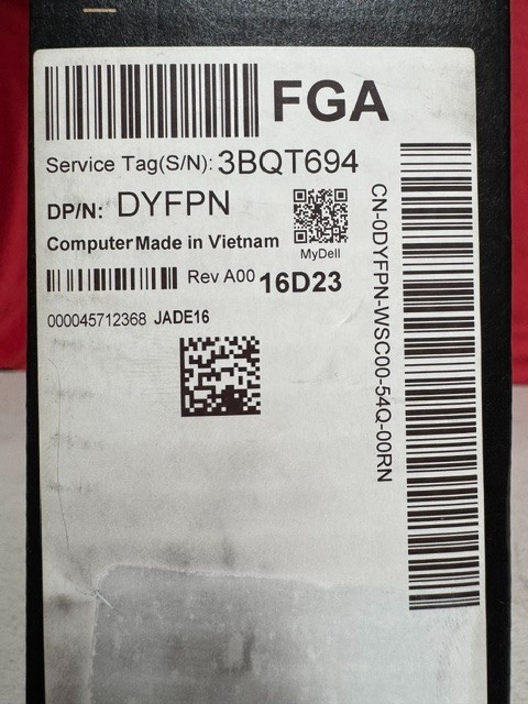 Dell Pro 16″ Laptop Core 5 120U 16GB 512GB SSD WiFi 6E W11P – DYFPN