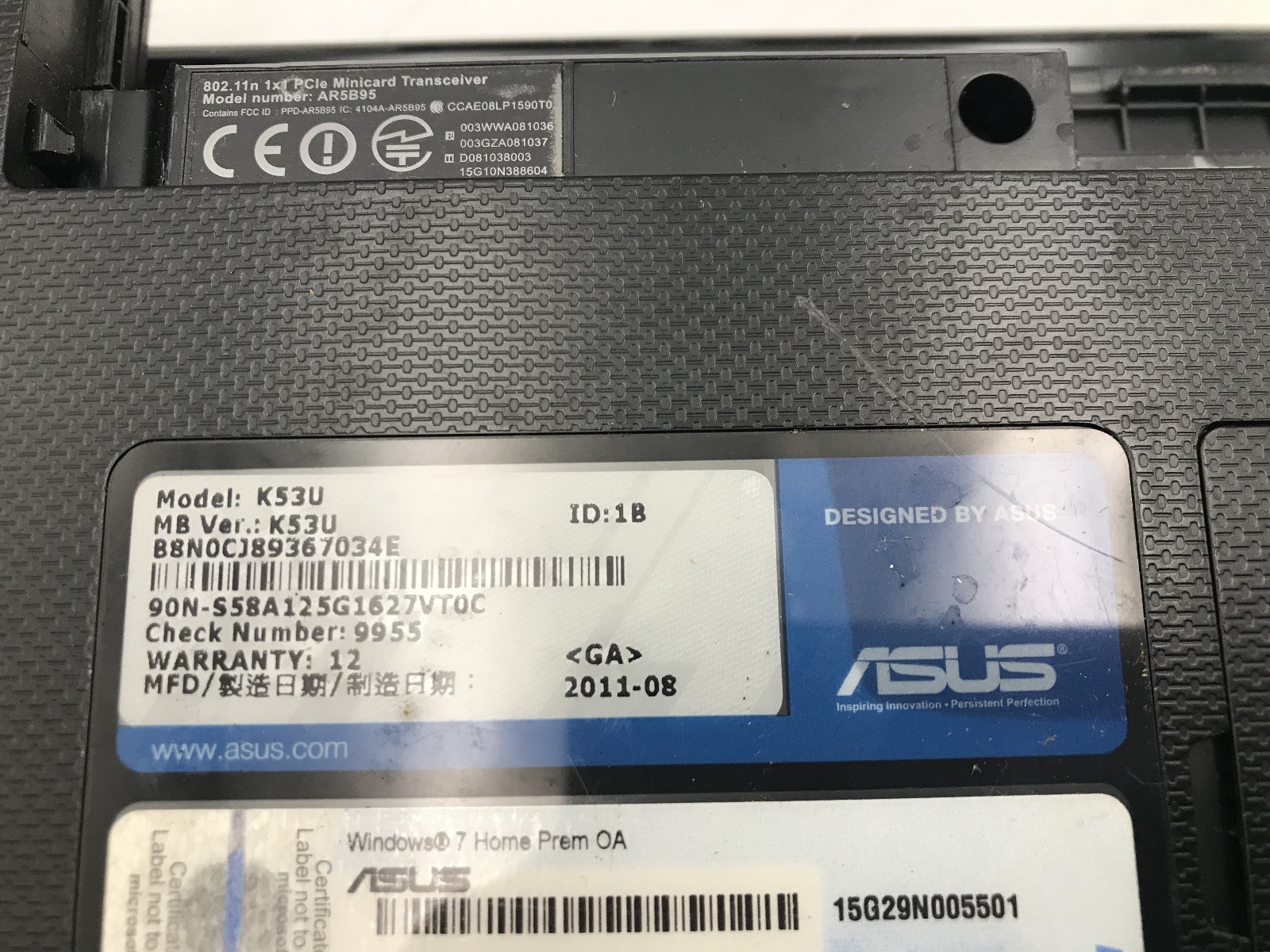 ASUS K53U LAPTOP – FOR PARTS/REPAIR – AMD E-350 – 4GB RAM – READ DESCRIP – BB!!!