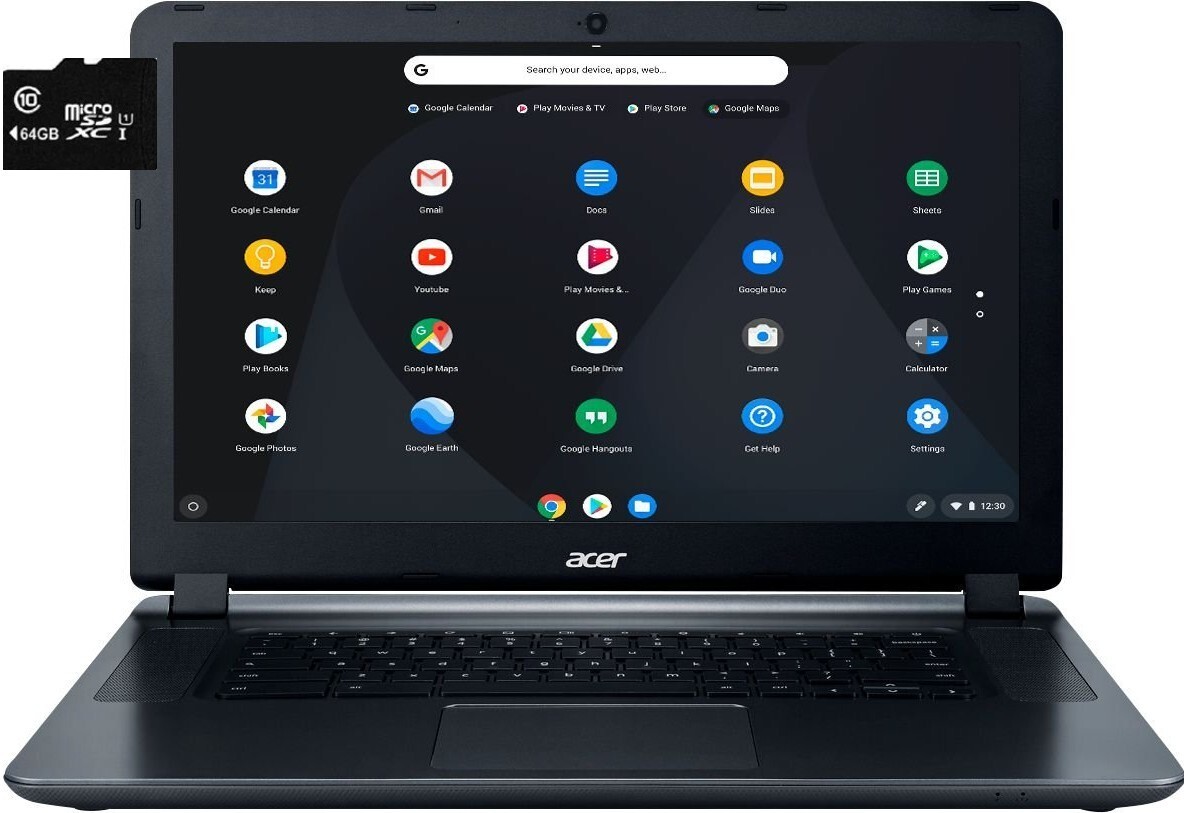 Acer 15.6″ HD Chromebook, Intel Celeron N3060 CPU, 4GB RAM, 80GB (16+64), Gray