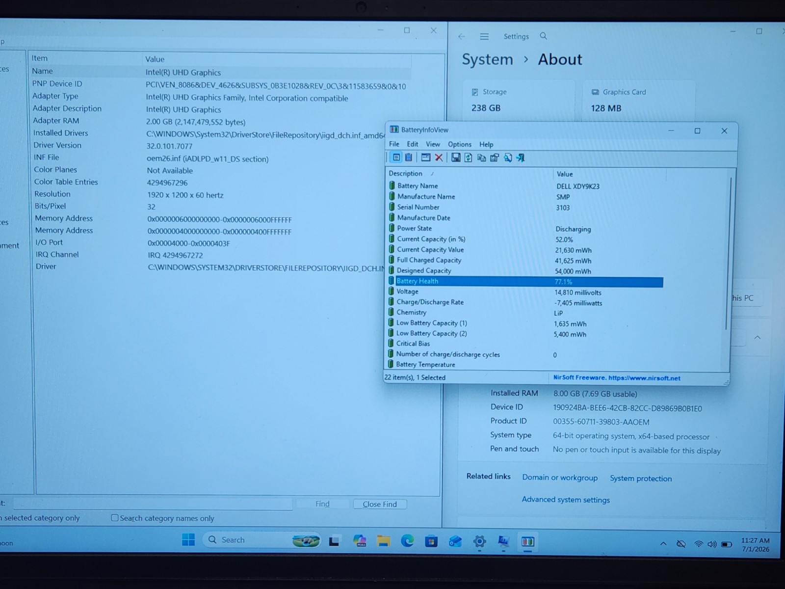 Dell Vostro 5620 Laptop Intel Core i5-1240P 1.7GHz 8GB RAM 256GB SSD W11P + AC