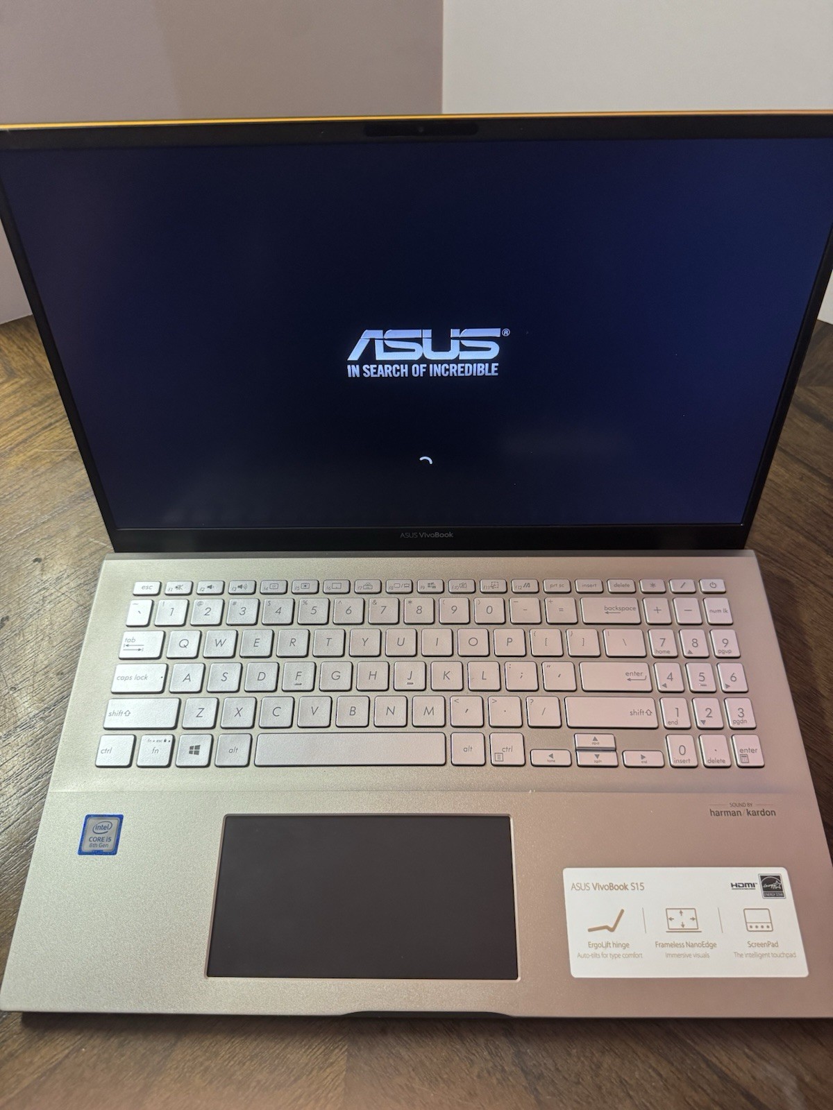 ASUS VivoBook S15 15.6″ Gold Laptop Core i5 8GB RAM 512GB SSD