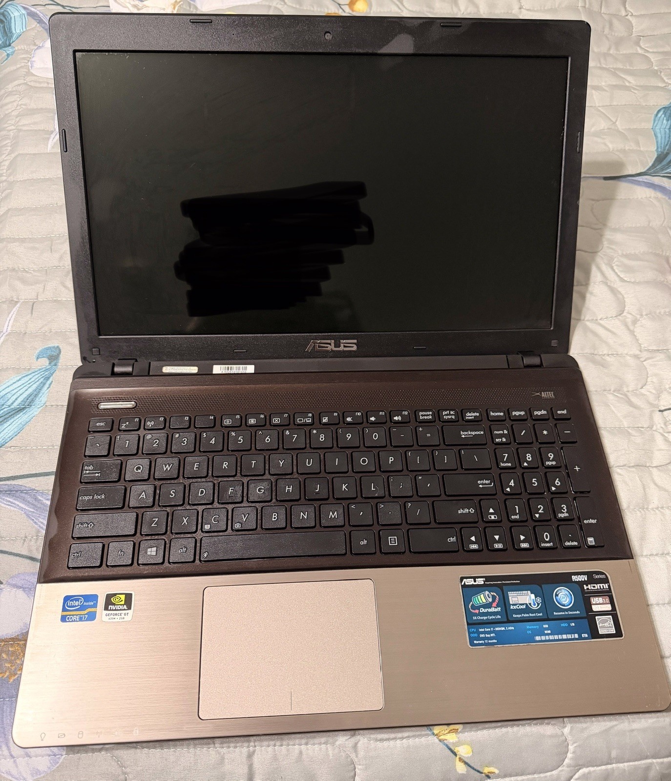 ASUS R500v 15.6″ Laptop Intel Core i7 NVIDIA 610M 8GB RAM 1TB HDD Wi-Fi Webcam