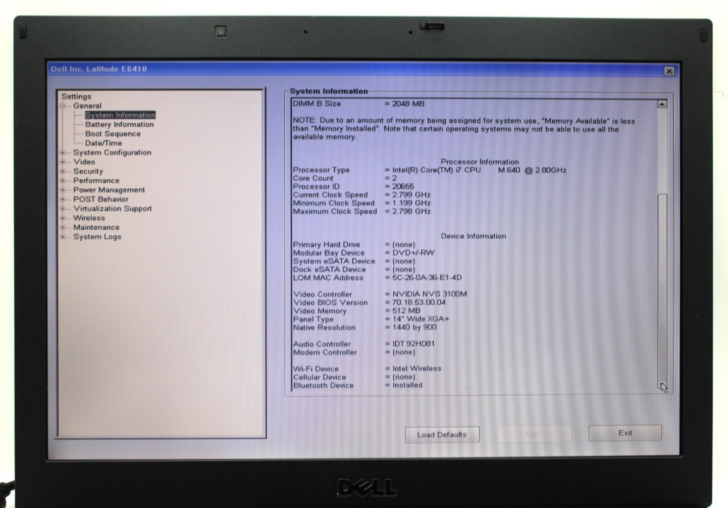 Dell Latitude E6410 i7-920@2.66GHz 4GB DDR3 NO STORAGE OR OS *USED/TESTED*