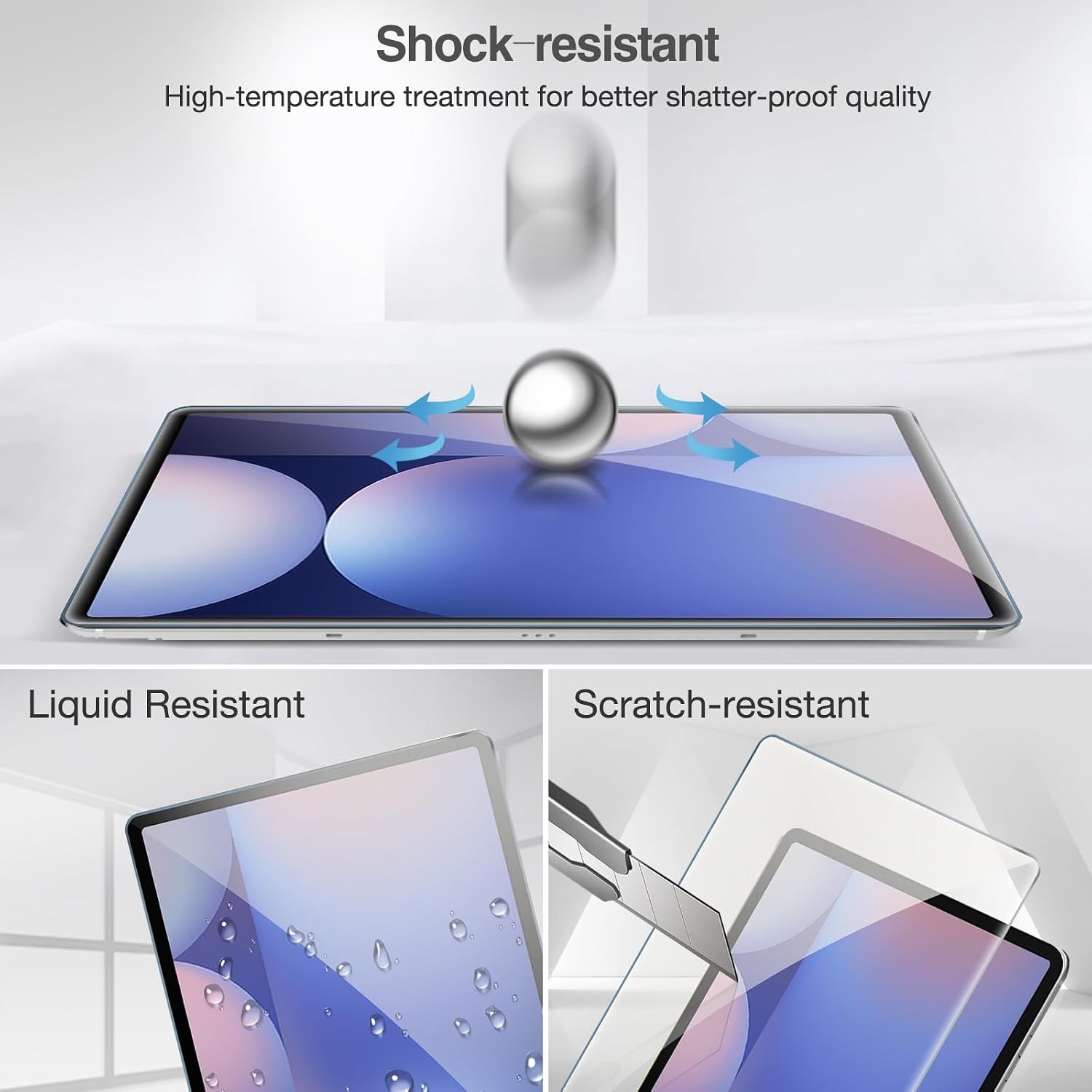 2 Pack Screen Protector for Galaxy Tab S10 Plus 2024/Tab S9 FE Plus 12.4 inch