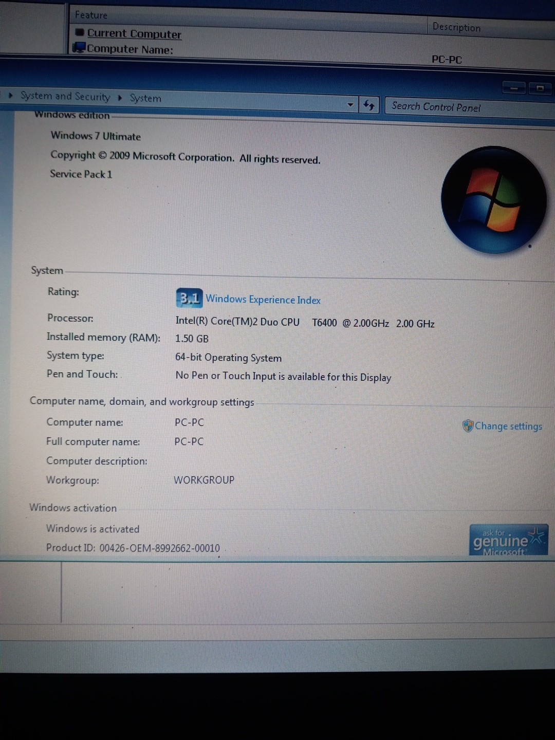 Compaq Presario CQ57 CQ57-339WM Intel Celeron B800 Laptop NO POWER CORD