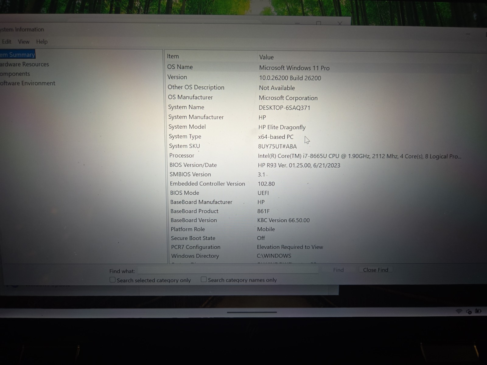 HP Elite Dragonfly i7‑8665U 16GB RAM 256GB SSD Win 11 Pro Touchscreen Laptop