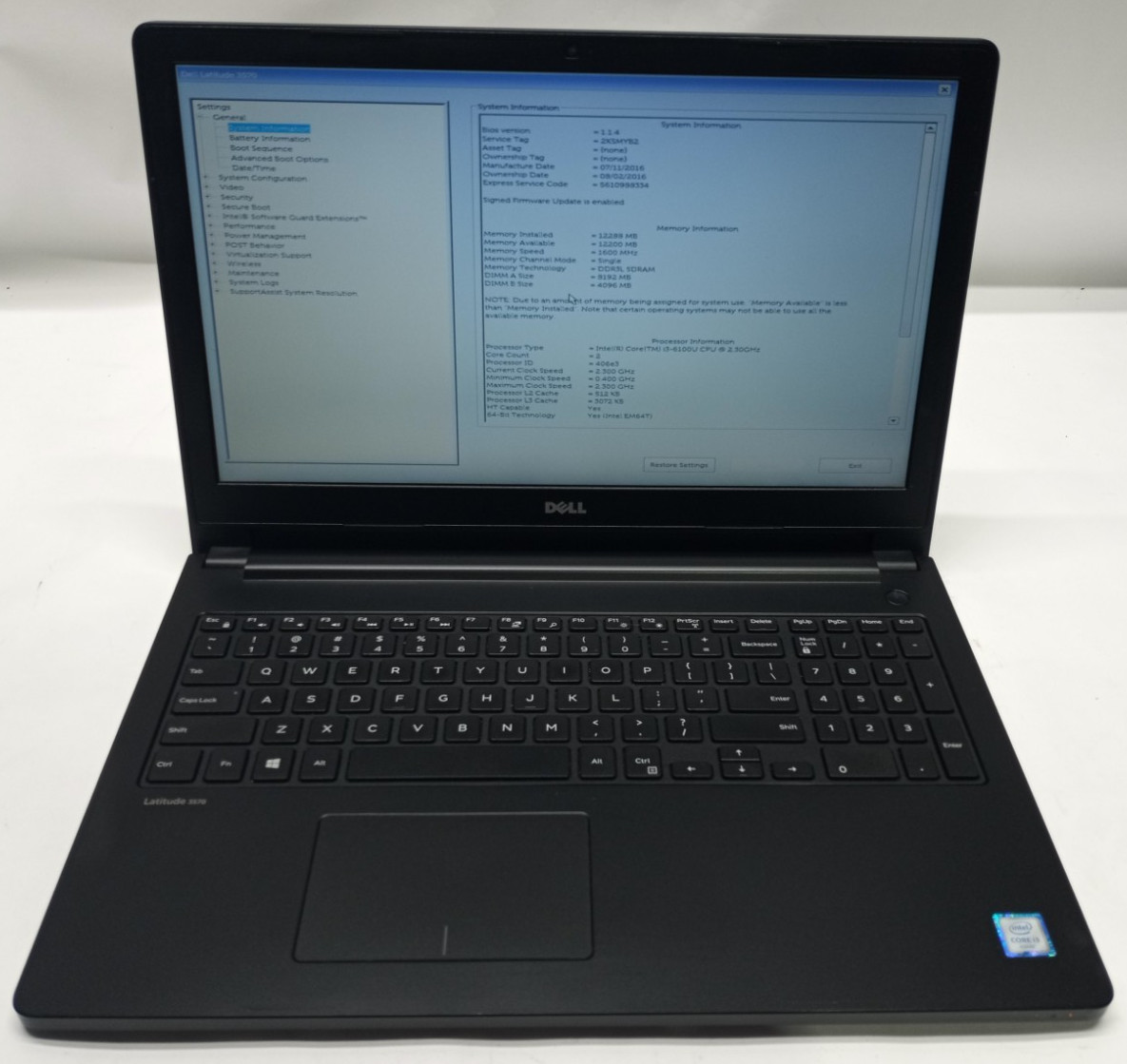 Dell Latitude 3570 15.6″HD i3-6100u@2.30GHz 12GB DDR3L RAM No HDD No OS MC373!
