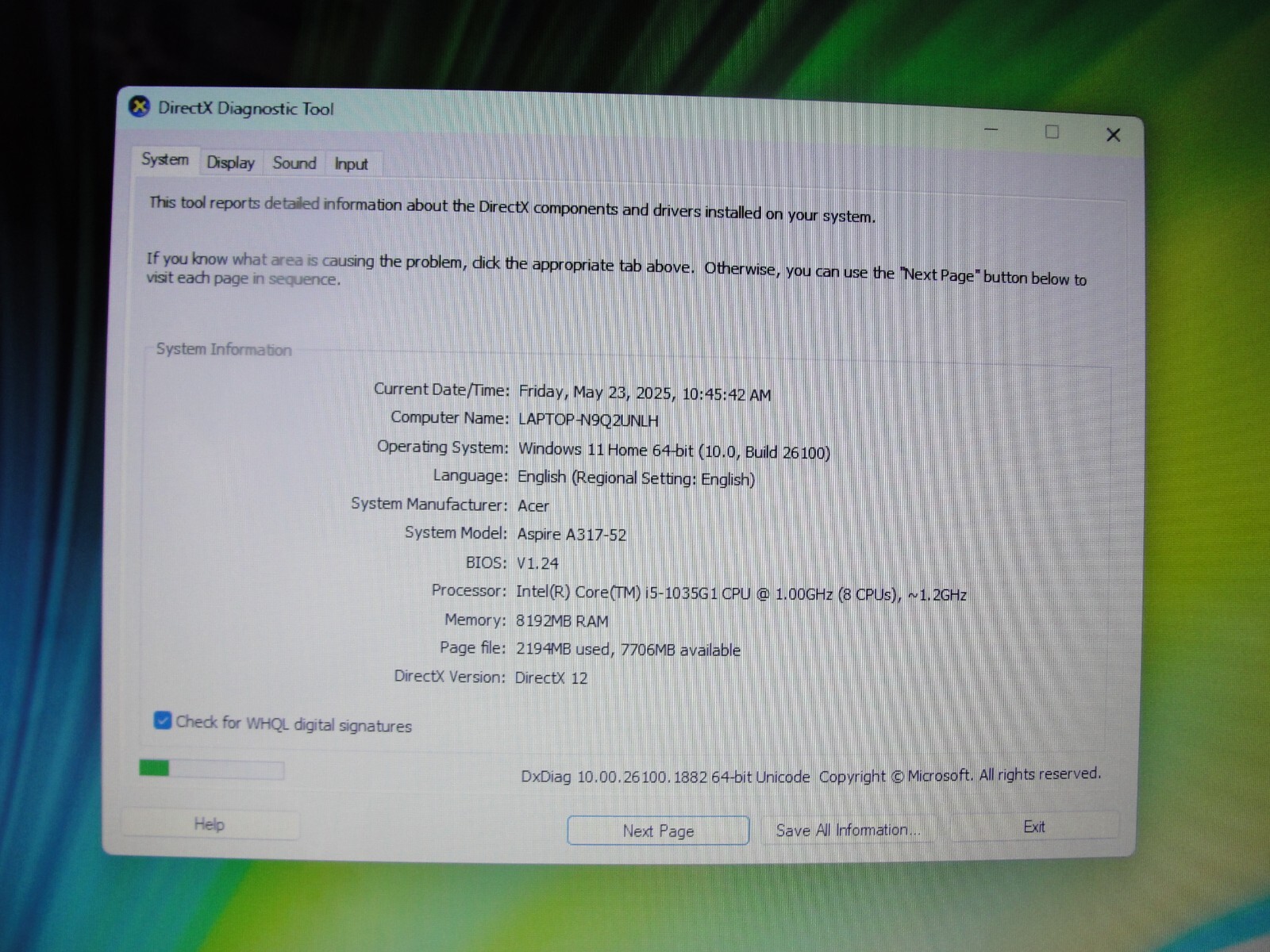 Acer Aspire 3 A317-52-569E 17.3” HD Intel Core i5-1035G1 1GHz 8GB 1TB HDD+Charge