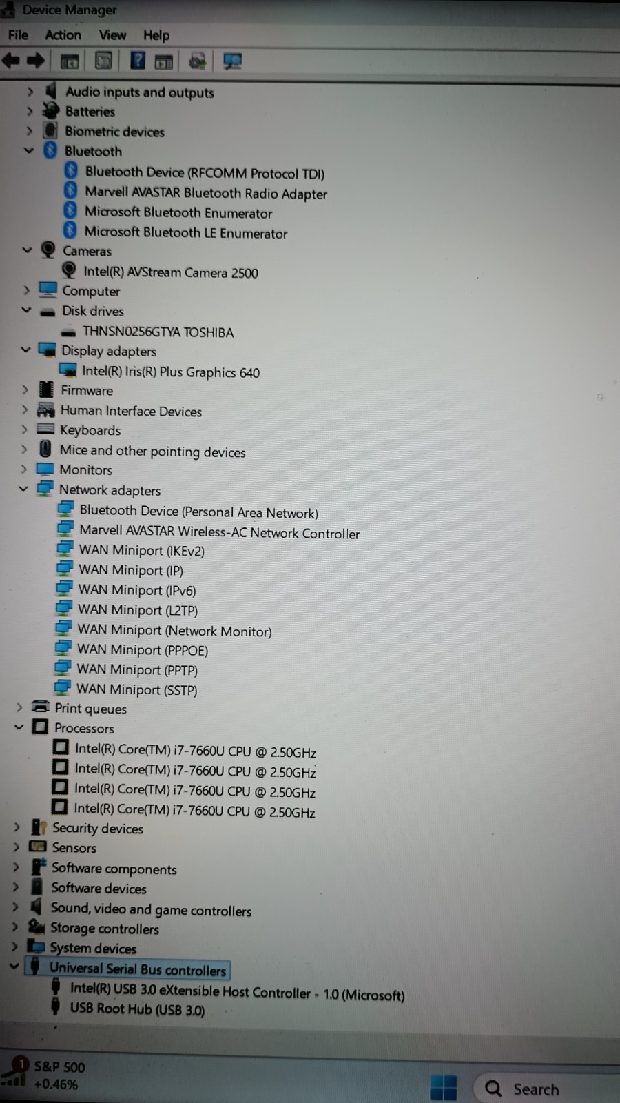 12033 Surface Laptop.(No charger!!) i7-7660U.8GB.256GB SSD.13.3″ 2K Touch.W11