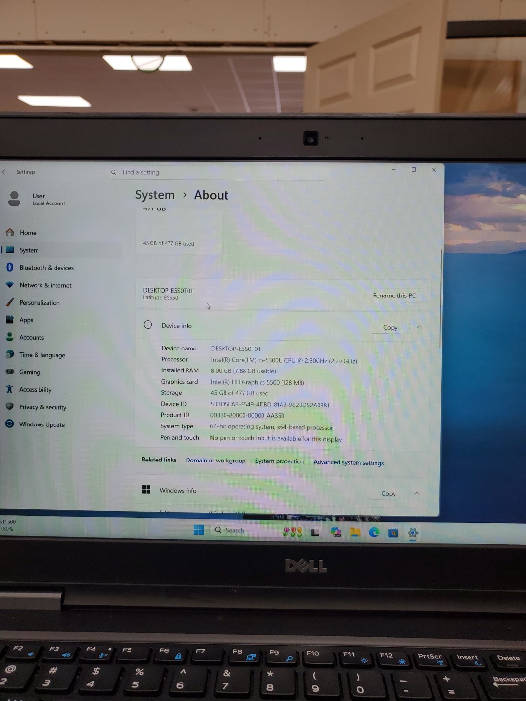 Dell Latitude E5550 500GB SSD, i5-5300U 2.2GHz, 8GB Ram) Laptop 050526-1