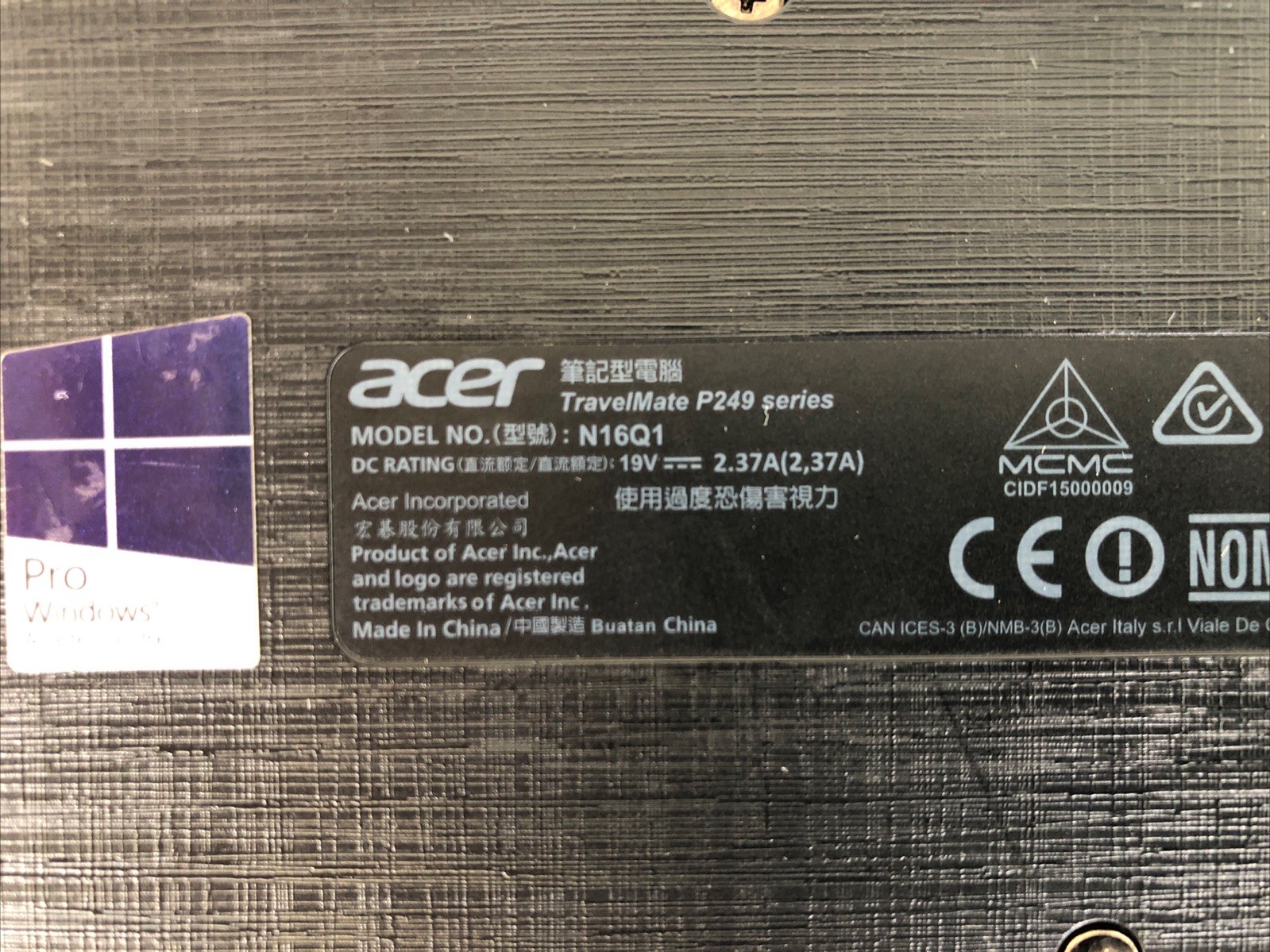 Acer TravelMate P249-M Core i5-6200U 8GB RAM 128 GB SSD – Win11 Pro – Bad Batt