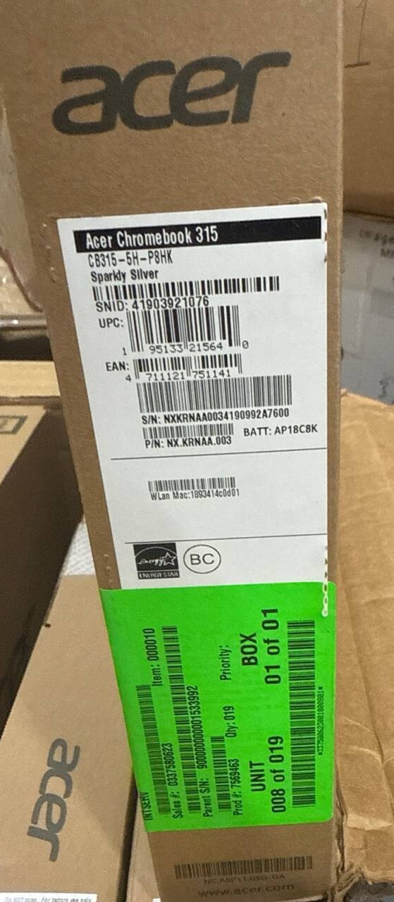 ACER Chromebook 315, Model: CB315-5H-P8HK