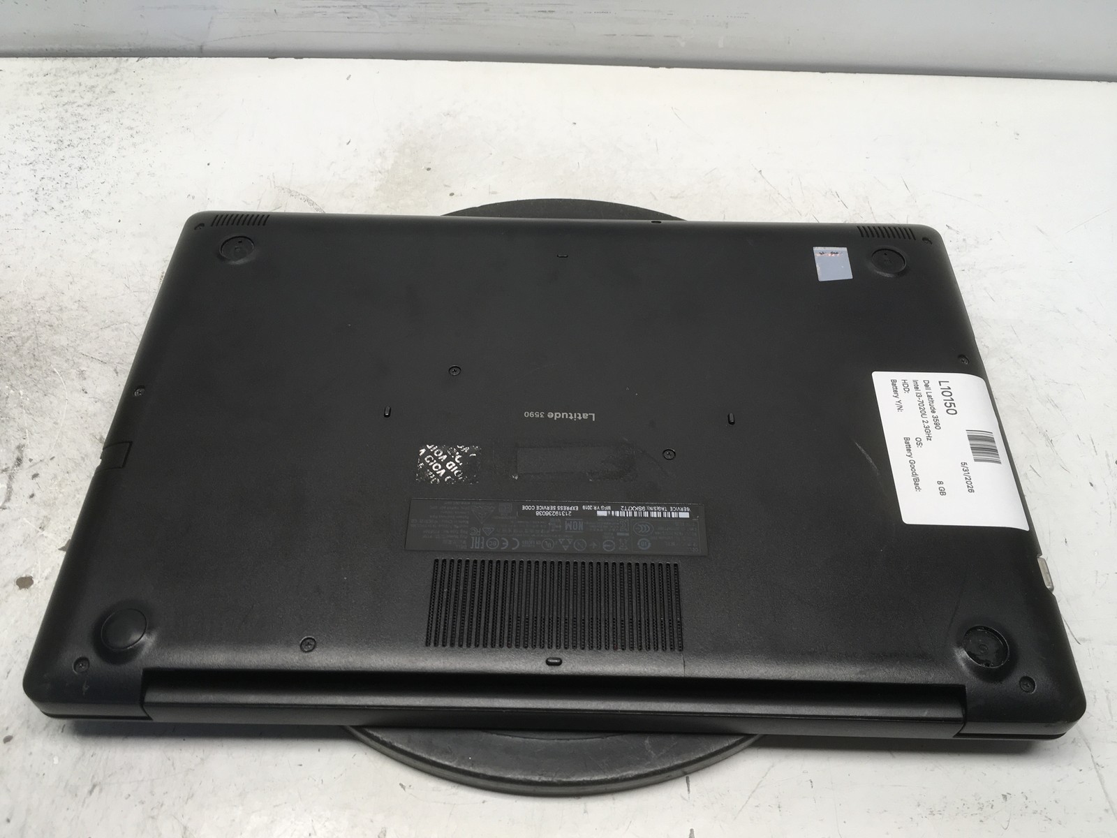 Dell Latitude 3590 Intel i3-7020U 2.3GHz 8 GB NO HDD No Batt