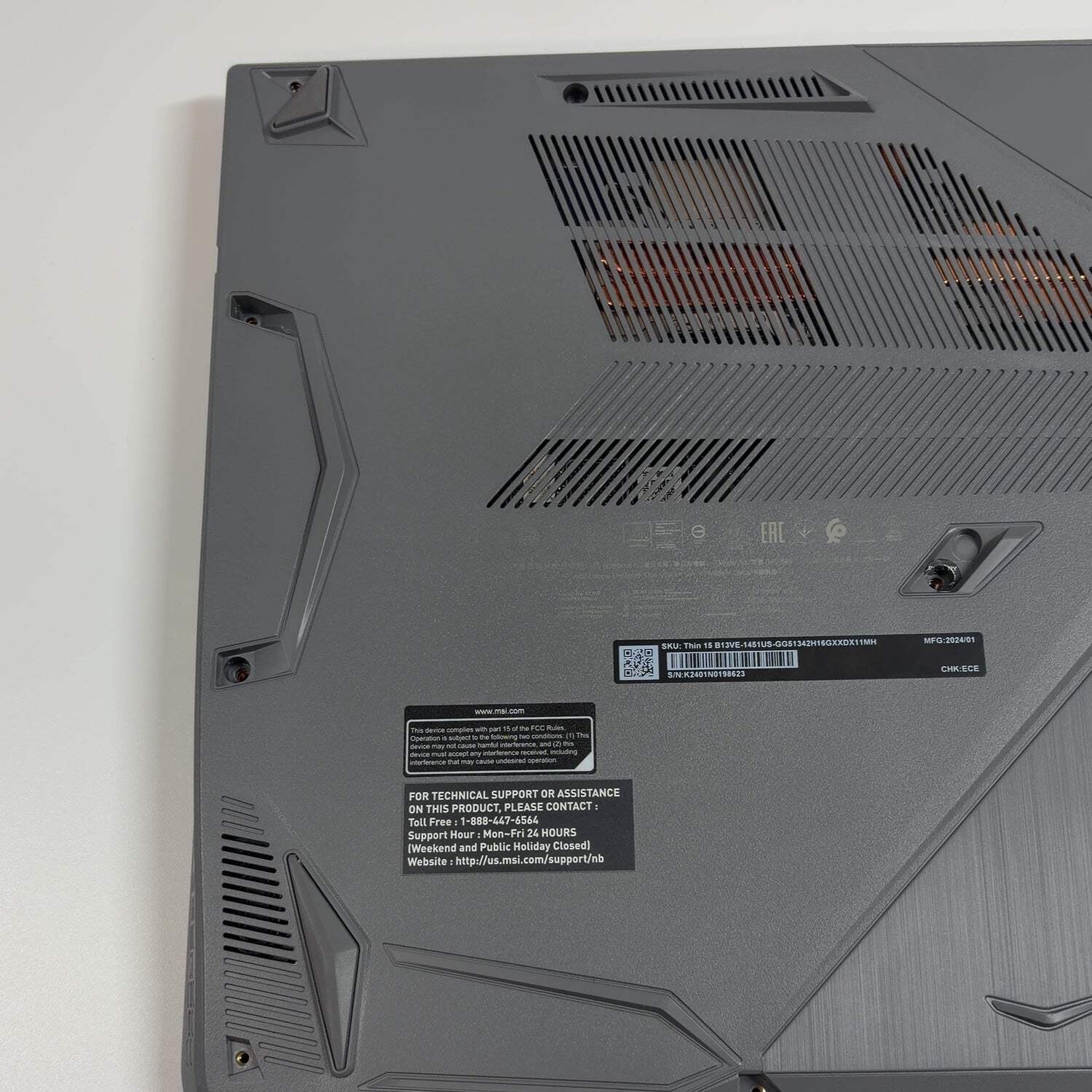 MSI Thin 15 B13VE 15.6″ i5-13420H 2.1GHz 16GB RAM GeForce RTX 4050 READ
