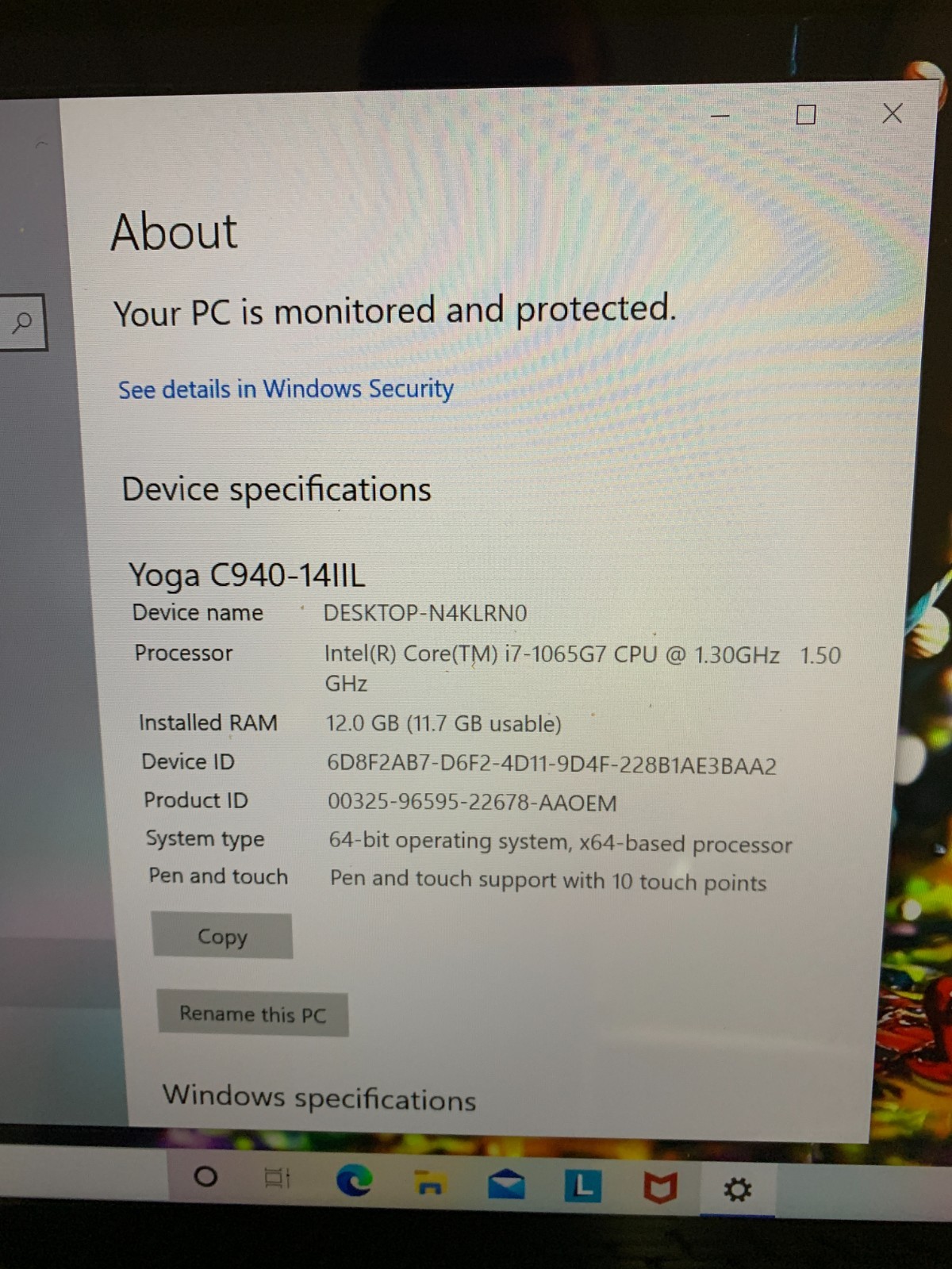 Lenovo Yoga C940-14 FHD Touch 10th gen i7 1065G7 12GB 512GB SSD – MICA – Win 10P