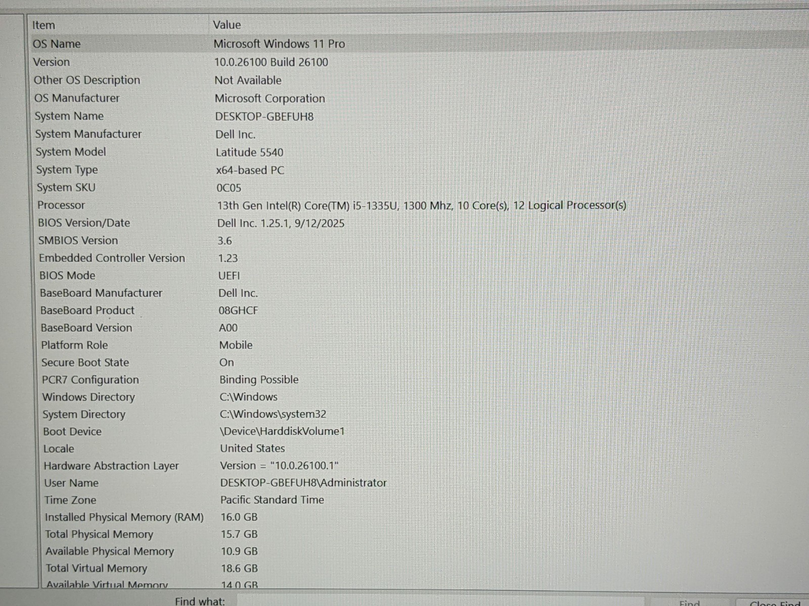 Dell Latitude 5540 15.6″FHD i5-1335U 1.3GHz 16GB 256GB Warranty-04/2027 +Charger