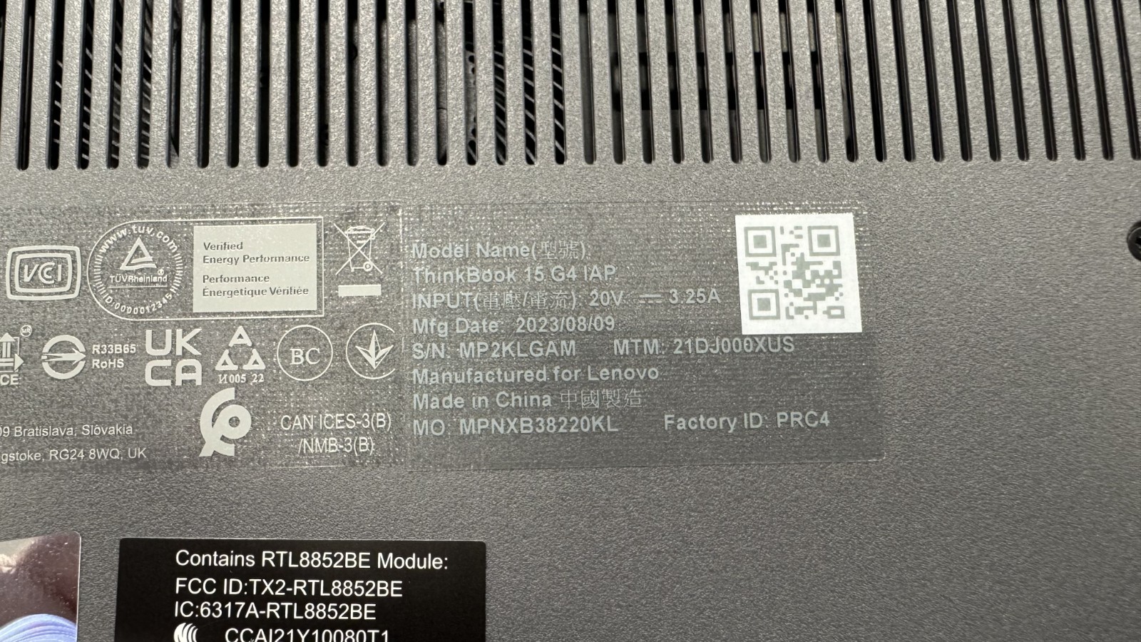 Lenovo ThinkBook 15 G4 SMP2KLGAM (Grade D)
