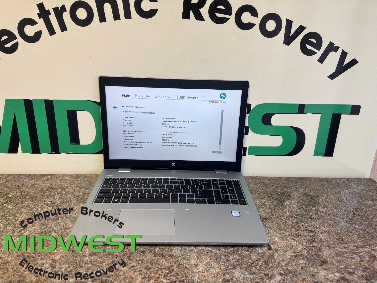 HP ProBook 650 G5 i5-8265U 1.6GHz 8GB 500GB HDD