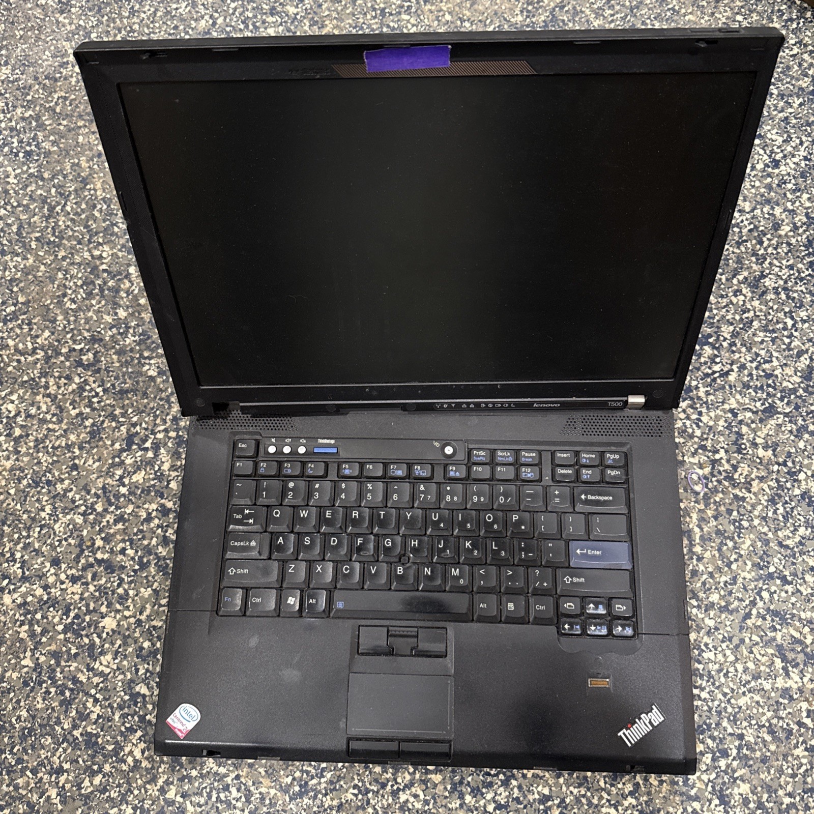 PARTS ONLY Lenovo ThinkPad T500 Intel Centrino 2 UNTESTED FOR PARTS OR REPAIR