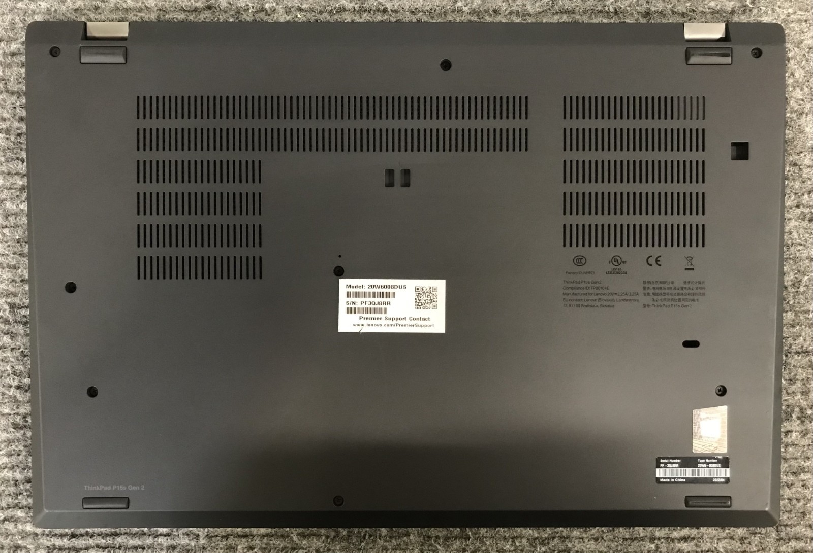 Lenovo ThinkPad P15s Gen 2i 15.6″ Laptop i5-1145G7 16GB RAM 256GB NVMe, As Is