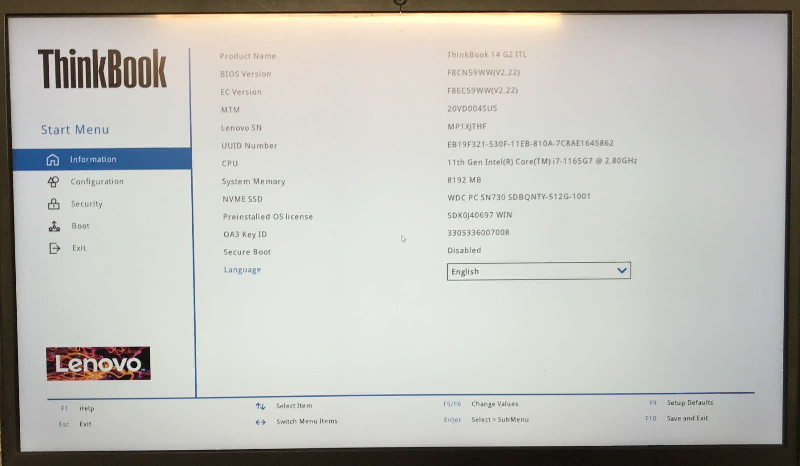 Lenovo ThinkBook 14 G2 14″ Touch Laptop i7-1165G7 8GB RAM 512GB NVMe, As Is