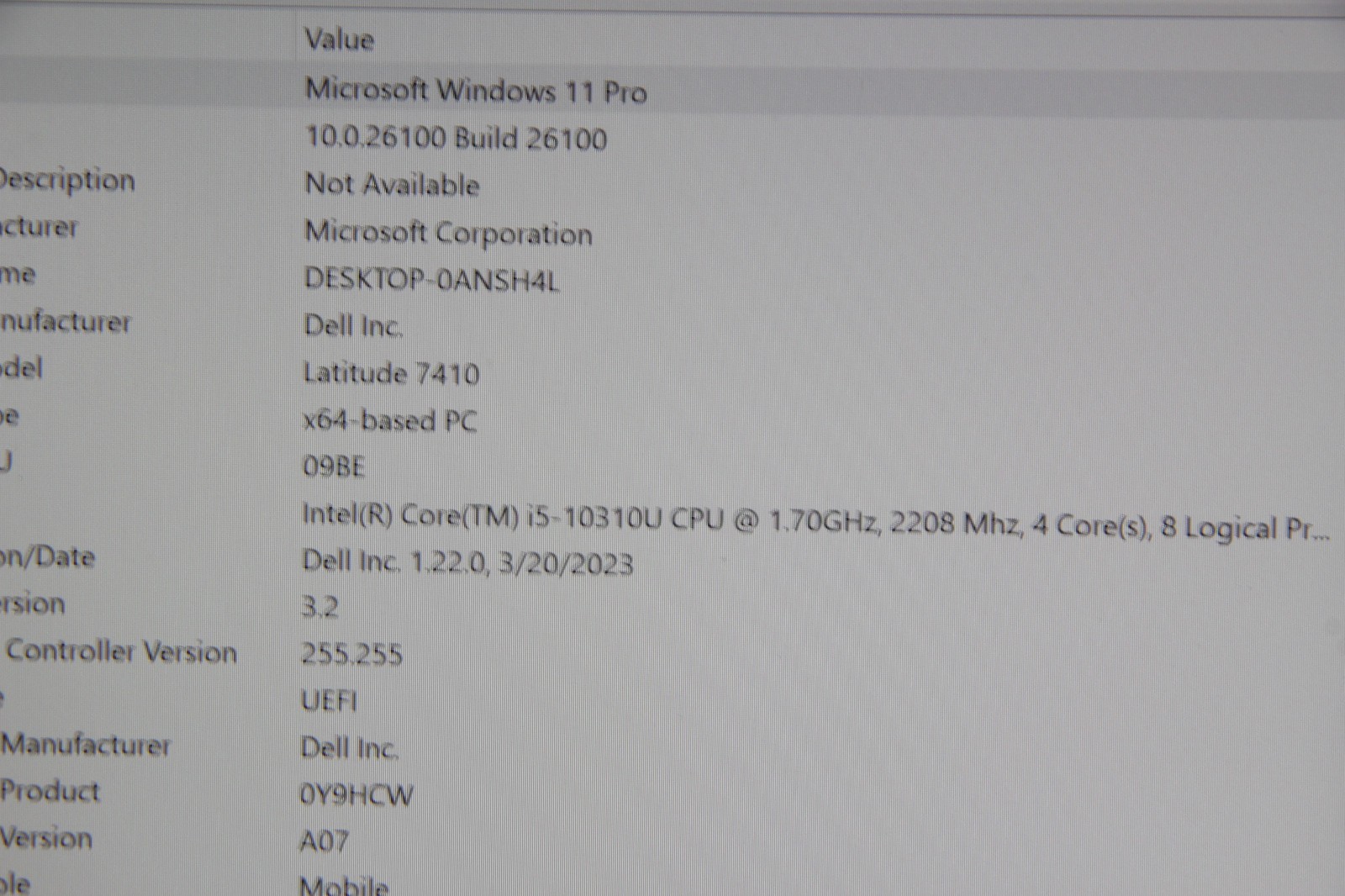 Dell Latitude 7410 14″ Laptop i5-10310U 8 GB RAM 256 GB SSD Win 11 No Charger
