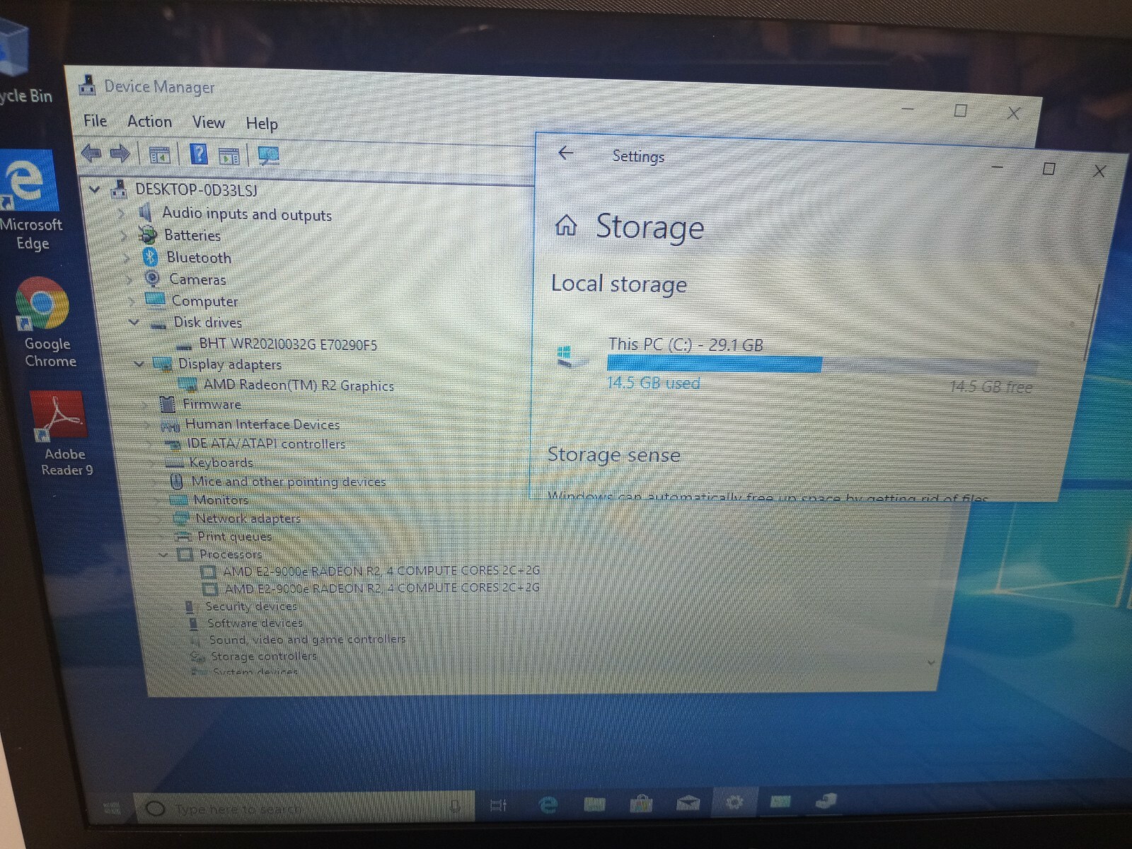 HP Laptop 14-bw012nr 14″ AMD E2-9000E Radeon 1.50GHz 4GB Ram 32GB SSD BT Win10