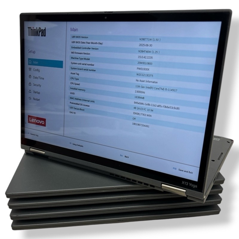 5x Lenovo ThinkPad X13 Yoga Gen 2 13″ i5-1145G7 16GB 256GB SSD No OS Laptop Lot