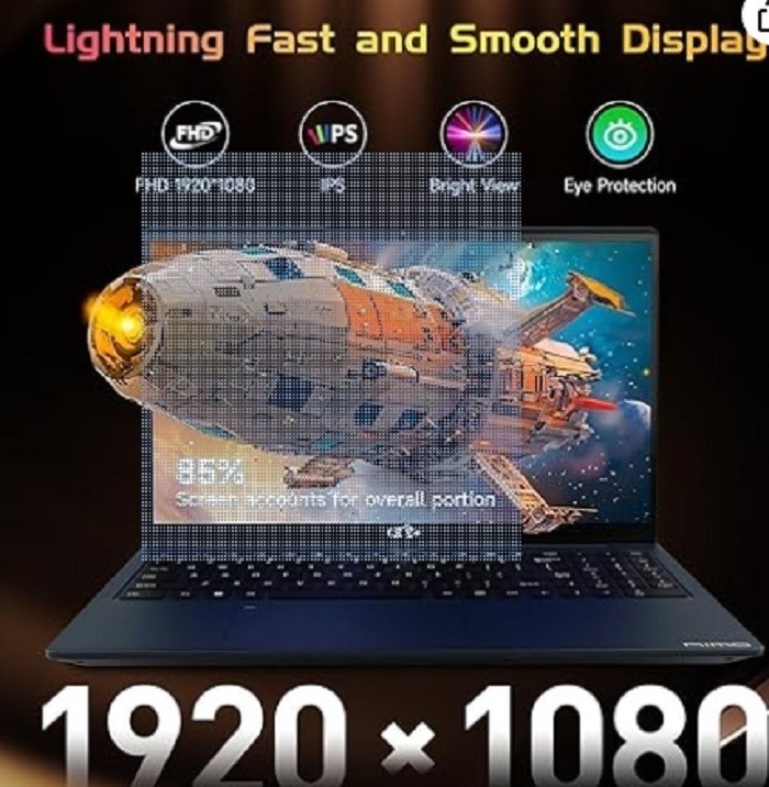 15.6 FHD Laptop Student Laptop 16GB RAM 256GB SSD Intel Pentium Quad-Core N100