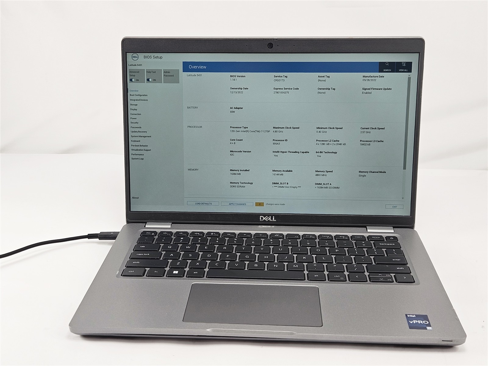 Dell Latitude 5431 Intel Core i7-1270P 16GB RAM 256GB SSD 14″ Iris Xe
