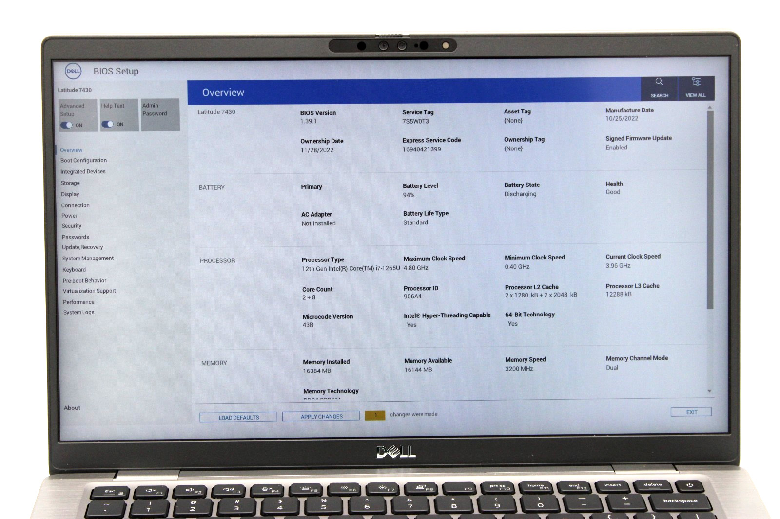Dell Latitude 7430 14″ Intel Core i7-1265U 16GB RAM 256GB SSD