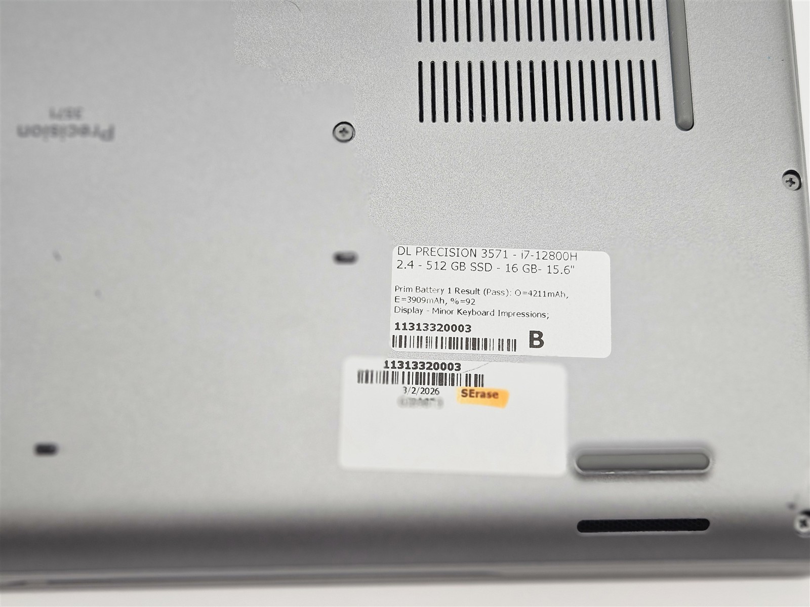 Dell Precision 3571 i7-12800H 16GB DDR5 512GB NVMe NVIDIA T600 GPU