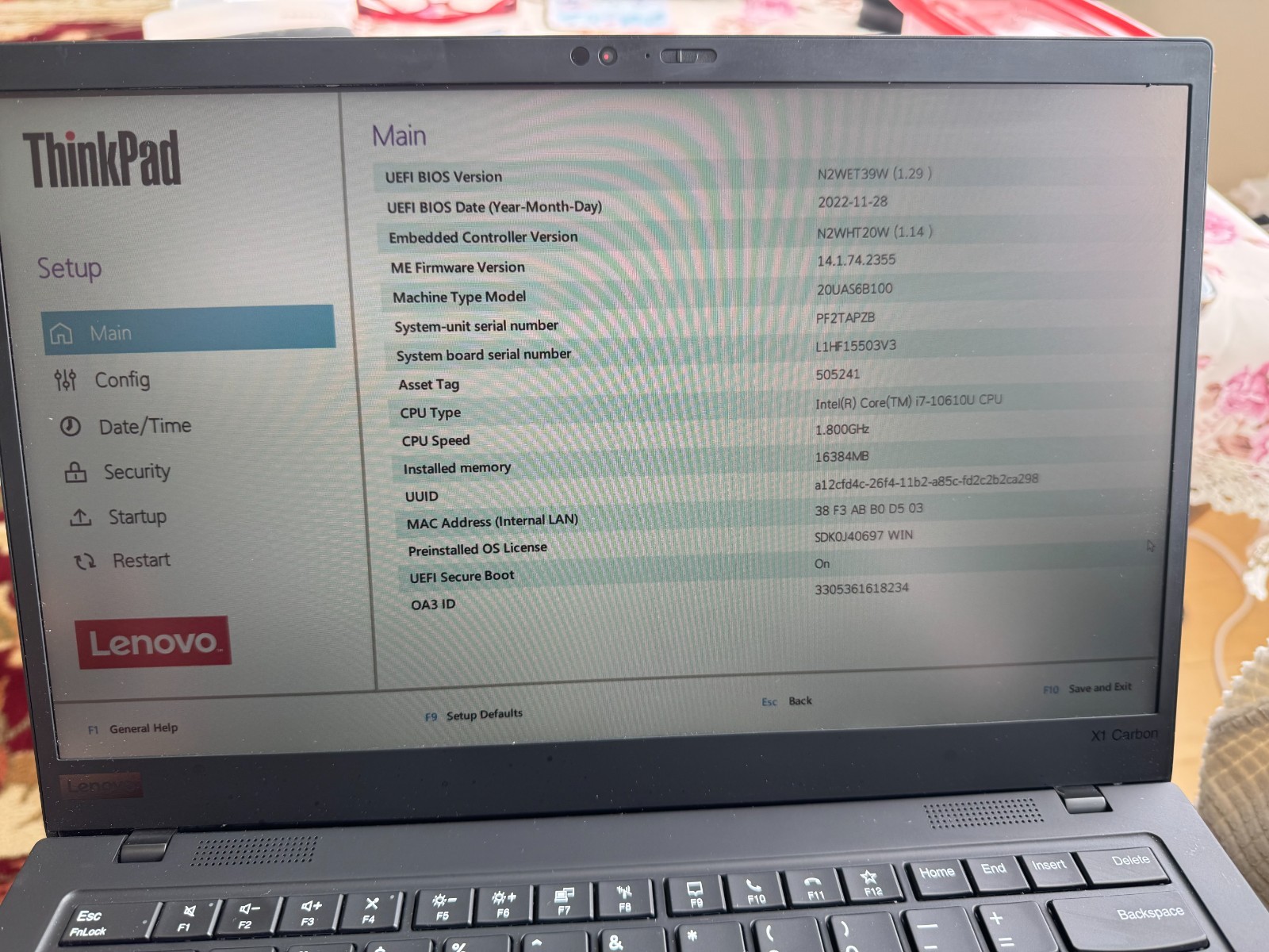 Lenovo ThinkPad X1 Carbon Gen 8 14 FHD TOUCH i7-10610U 16GB RAM 512GB SSD Win 11