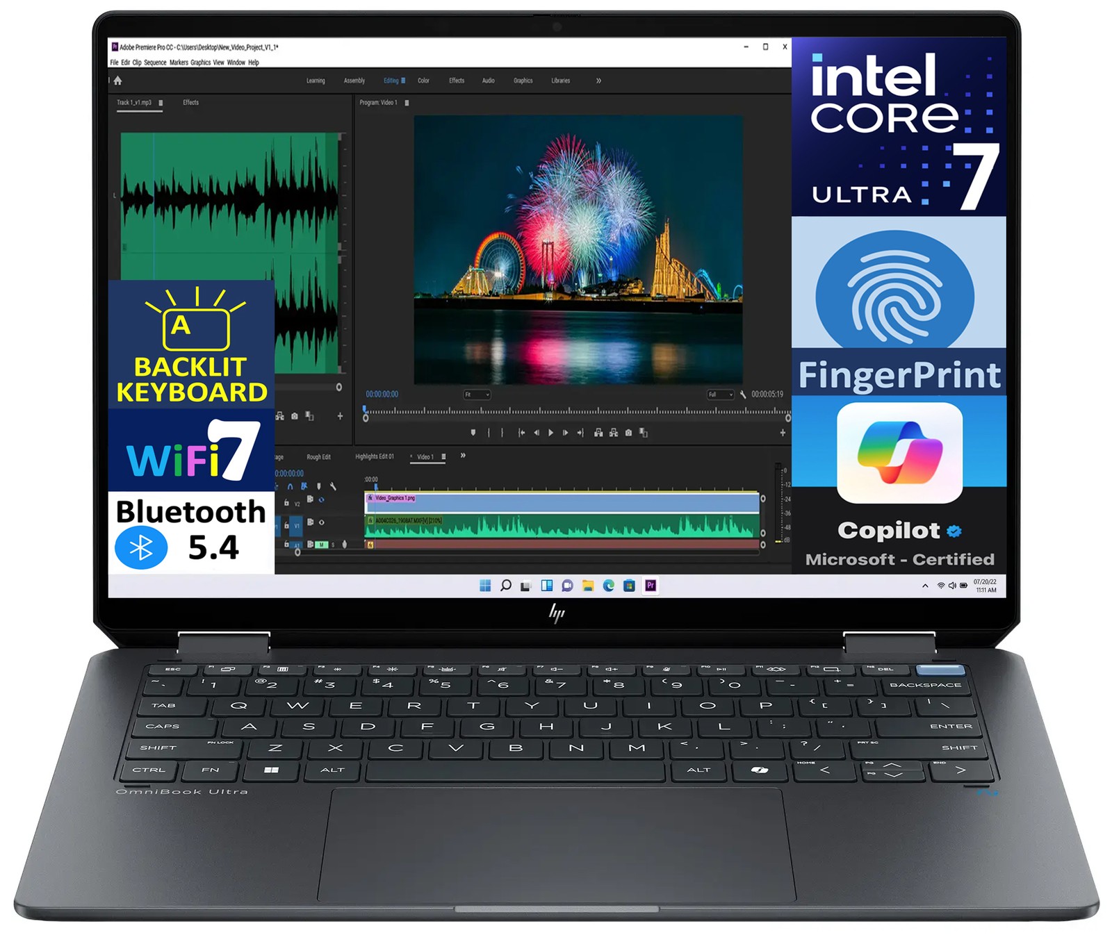 HP OmniBook Ultra Flip 14″ 2.8K Touch Intel Ultra 7 256V 16GB 1TBSSD W11H Laptop