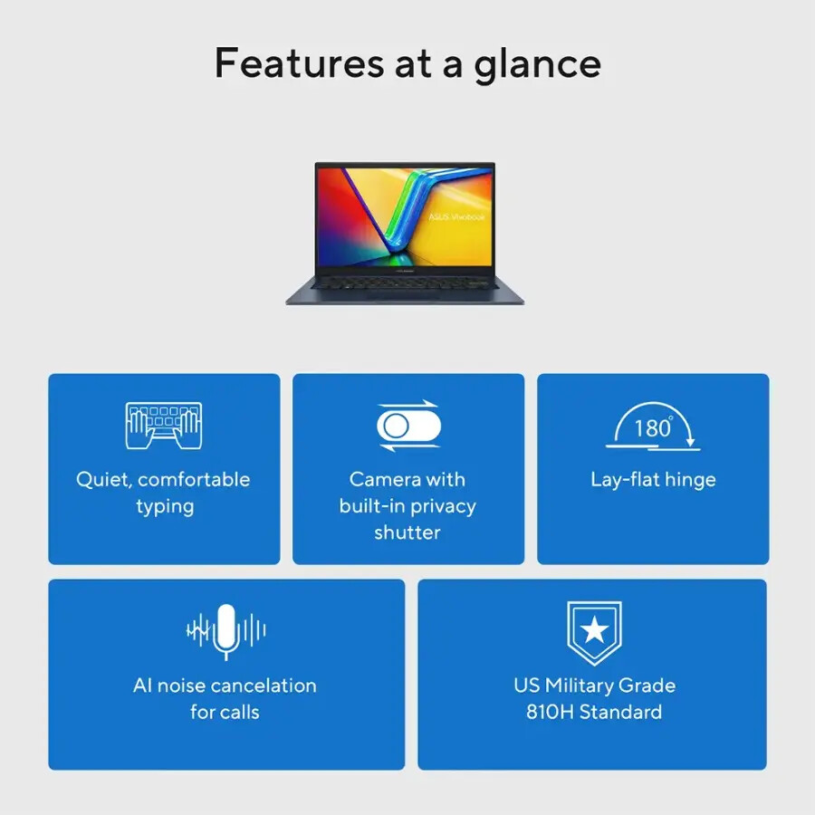 ASUS Vivobook 14 14″ LED FHD Laptop Core i5-1334U 12GB 256GB SSD Blue