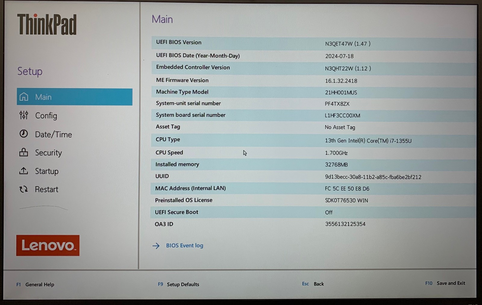 Lenovo ThinkPad T16 Gen 2 15.6″ Touch Laptop i7-1355U 32GB RAM 512GB NVMe, As Is