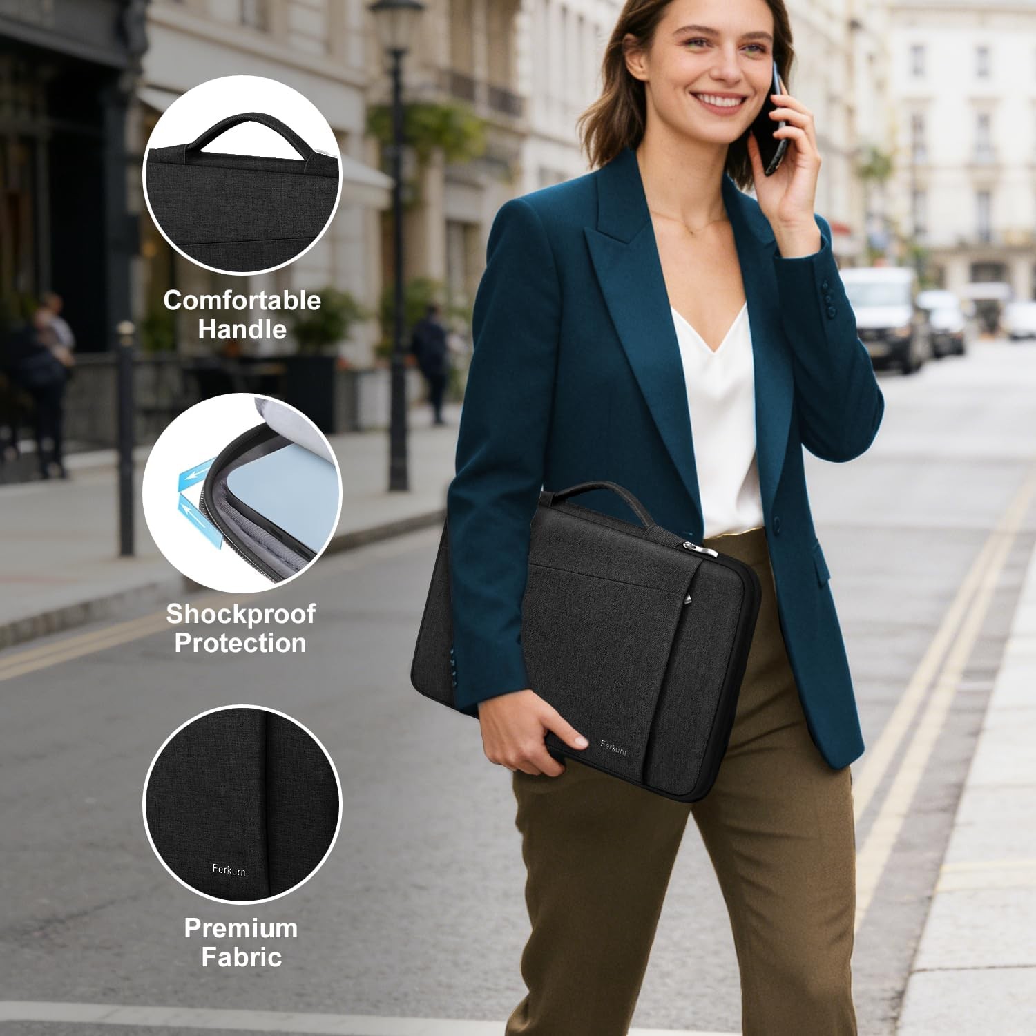 Unisex Black Laptop Sleeve for 11.6″ Chromebook MacBook Air Pro Case