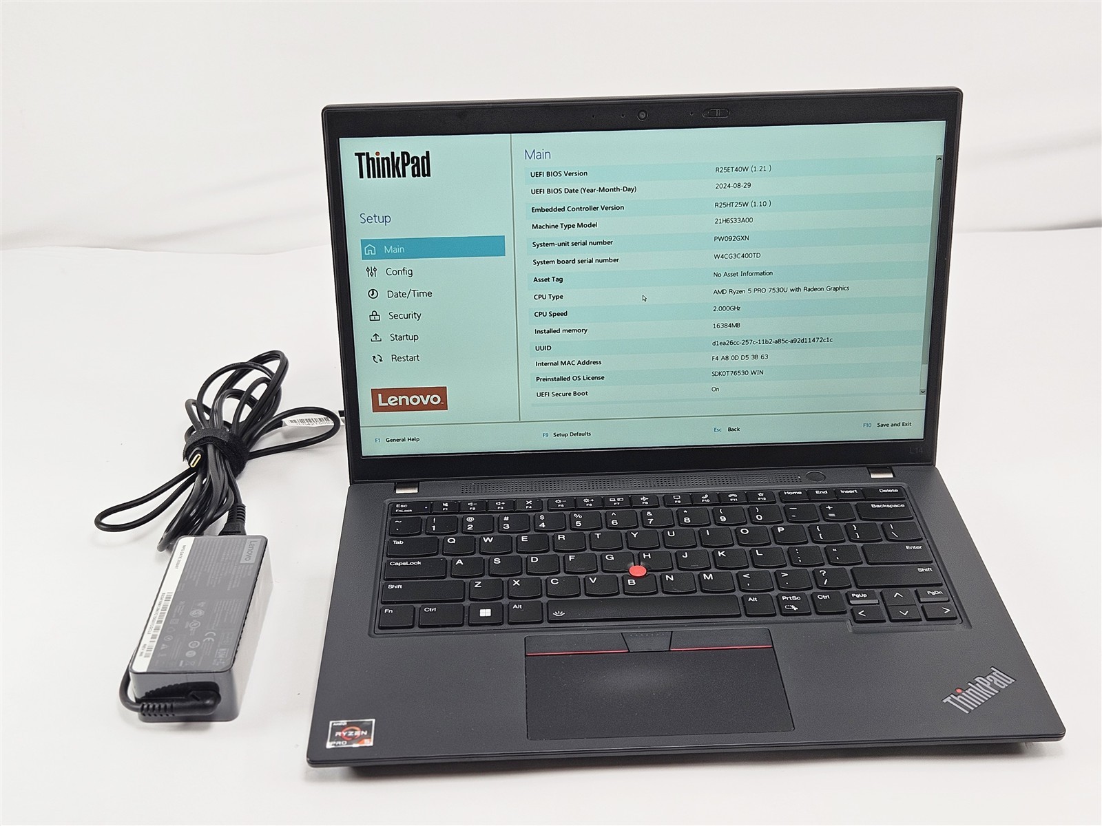 Lenovo ThinkPad L14 Gen 4 AMD Ryzen 5 Pro 7530U 16GB No Storage 14″ Black