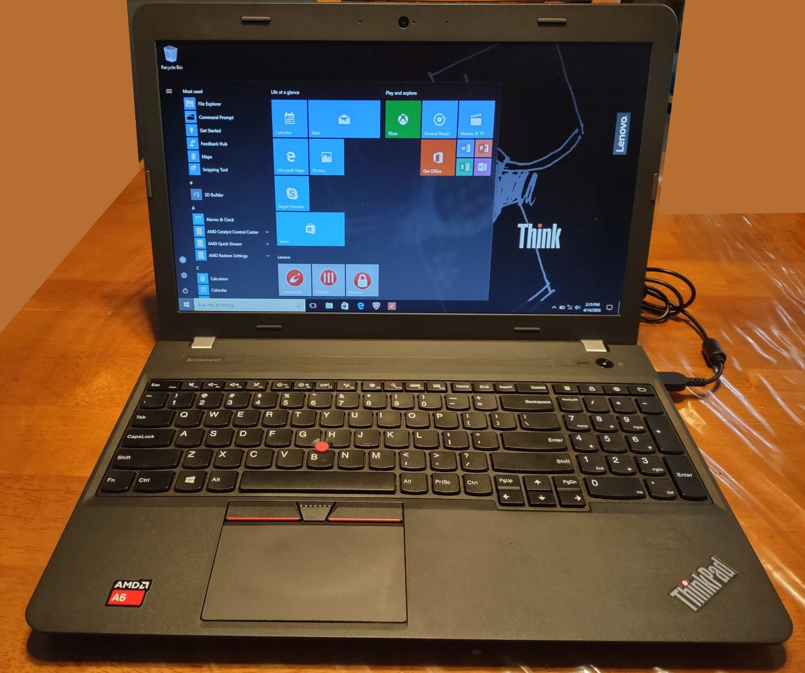 Lenovo E555 15.6” AMD A6 2.2GHz 8GB 500GB HDD Win10Pro MS Office *READ*
