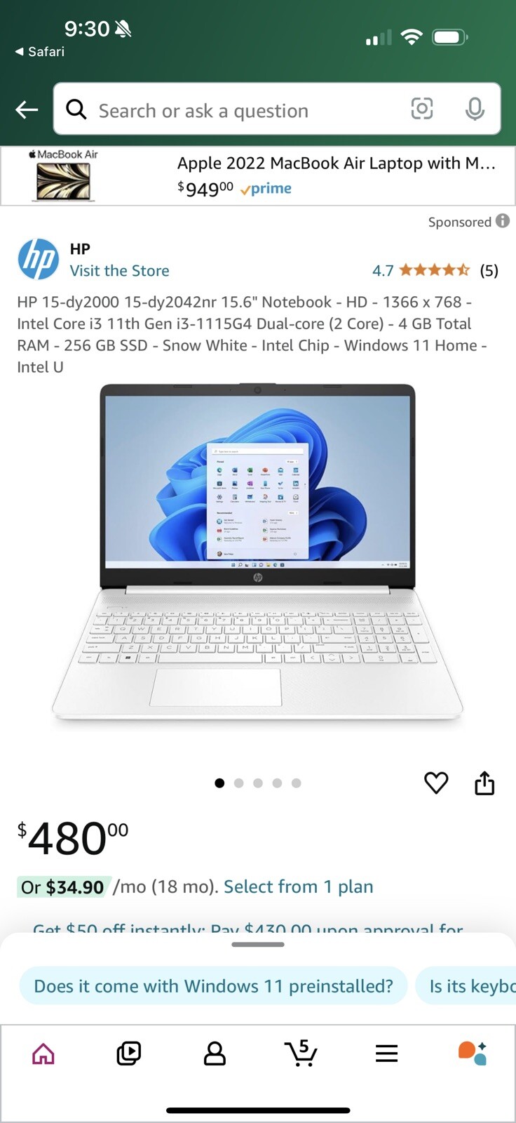 HP 15-dy2000 15-dy2042r 15.6″ Notebook