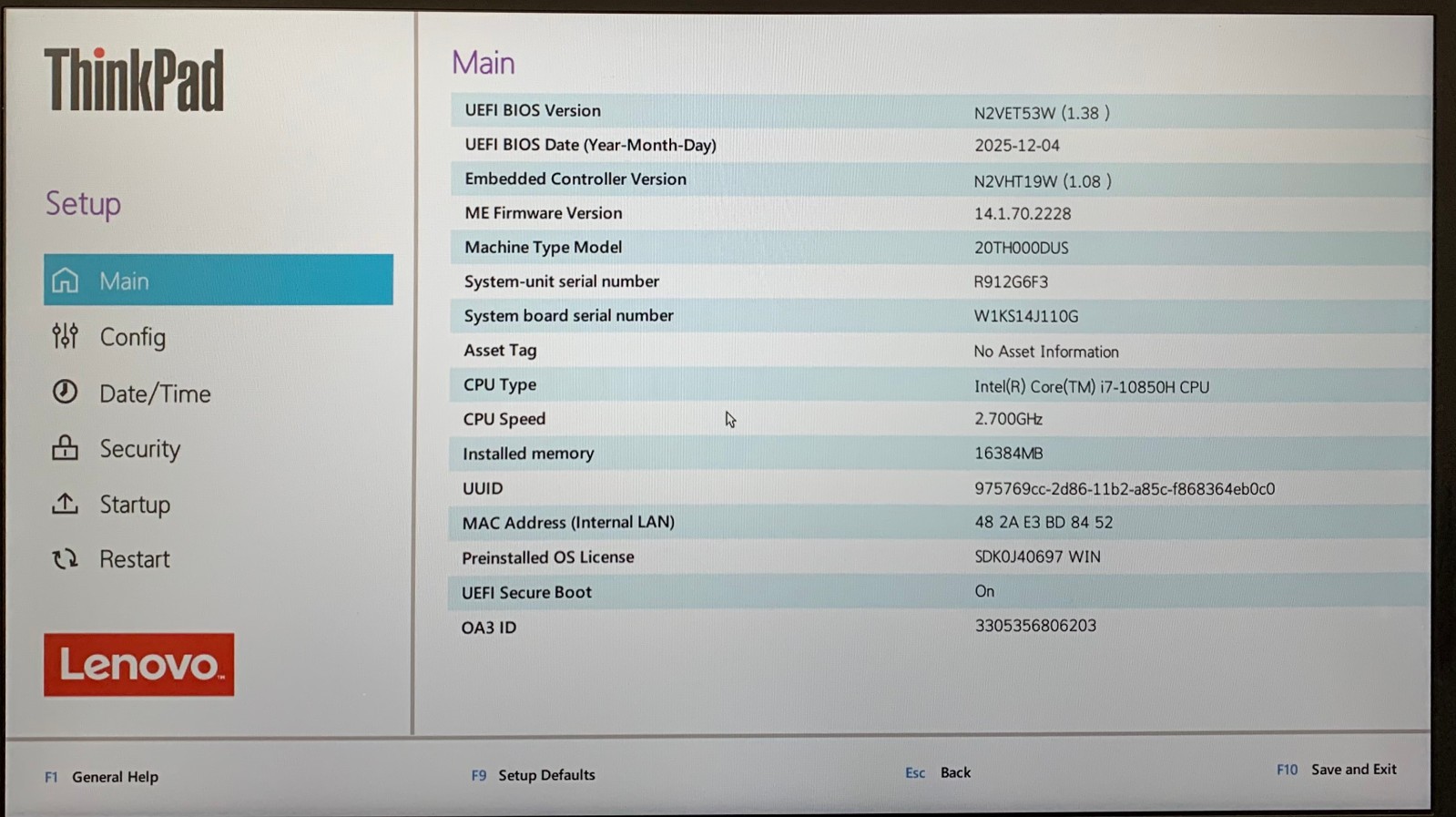 Lenovo ThinkPad P1 Gen 3 15.6″ Laptop i7-10850H 16GB RAM 512GB NVMe