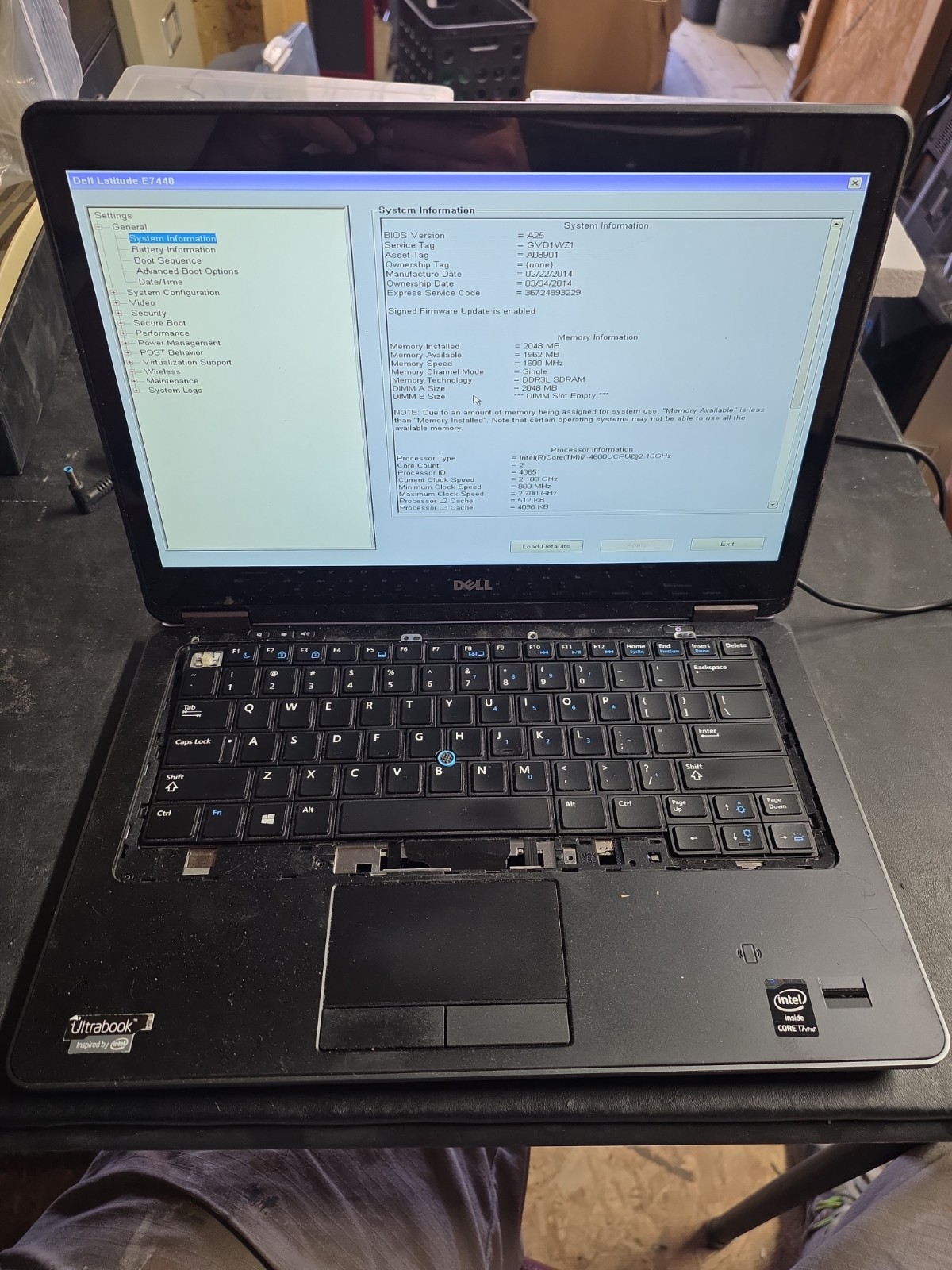 Dell Latitude E7440 | i7-4600U @ 2.10GHz | 2GB DDR3 | No HD | No OS For Parts